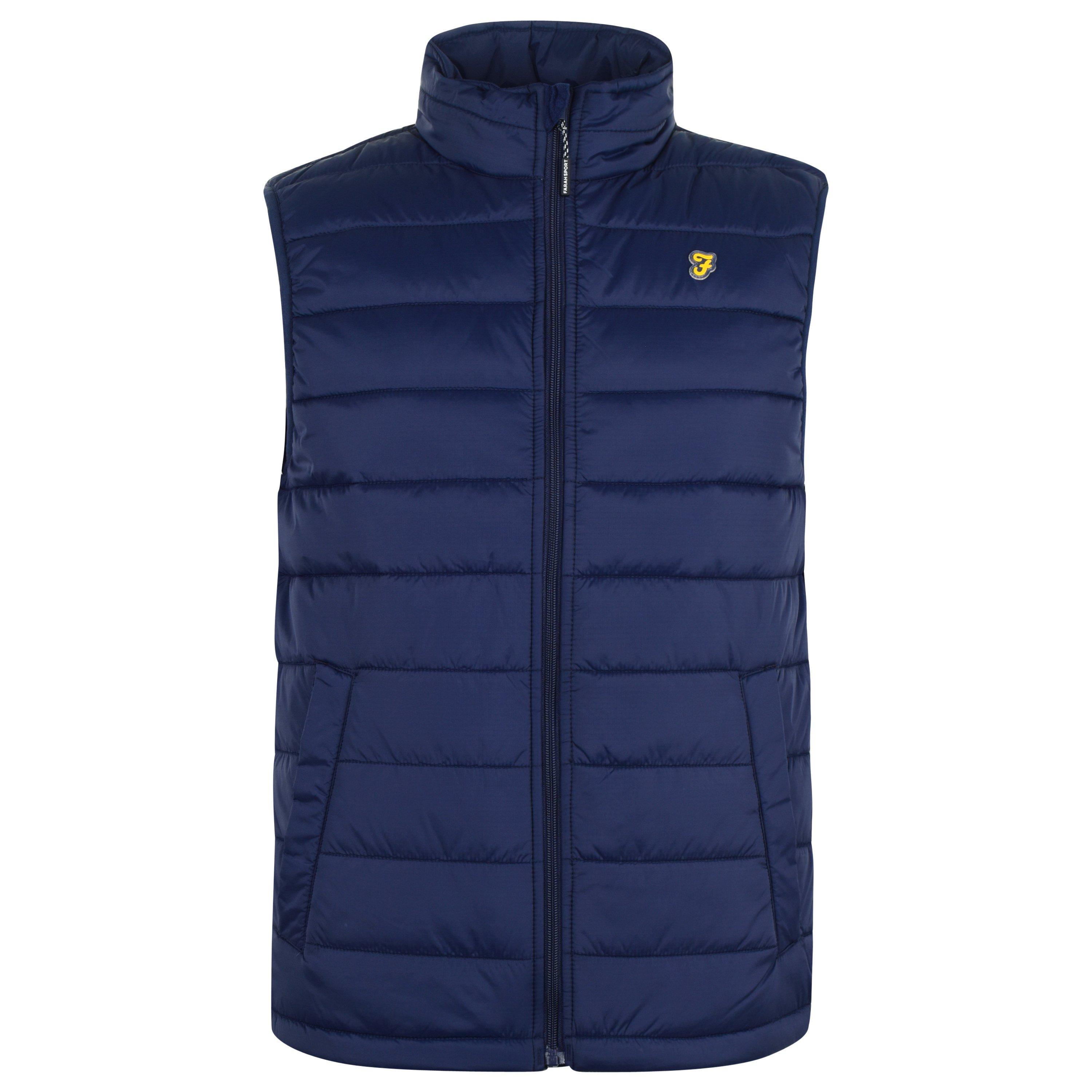 Yale Blue 996 - Farah - Men's Dover Quilted Padded Gilet - 1