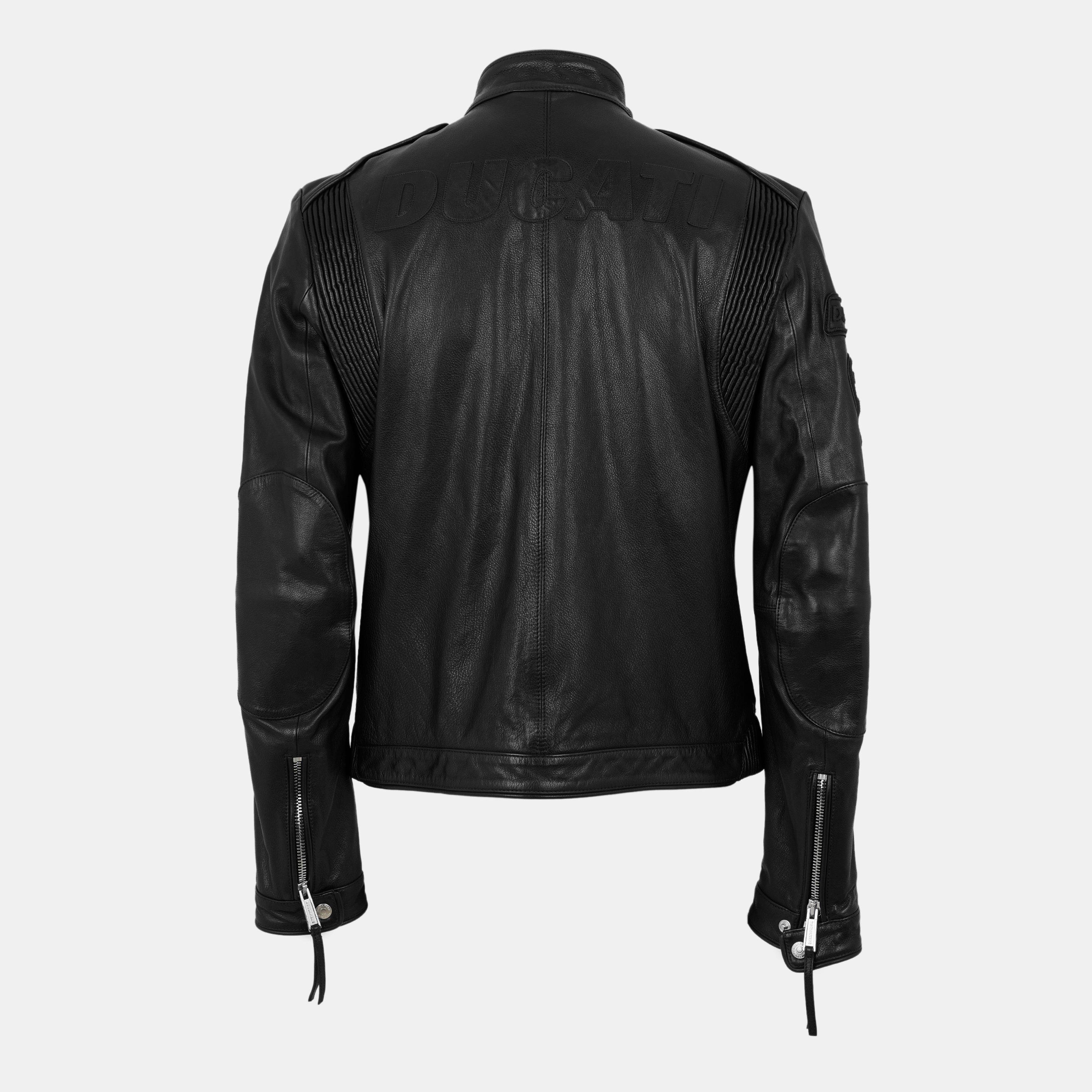 Black - DSquared2 - Men's  Structured Tailored Fit Leather Jacket - 2
