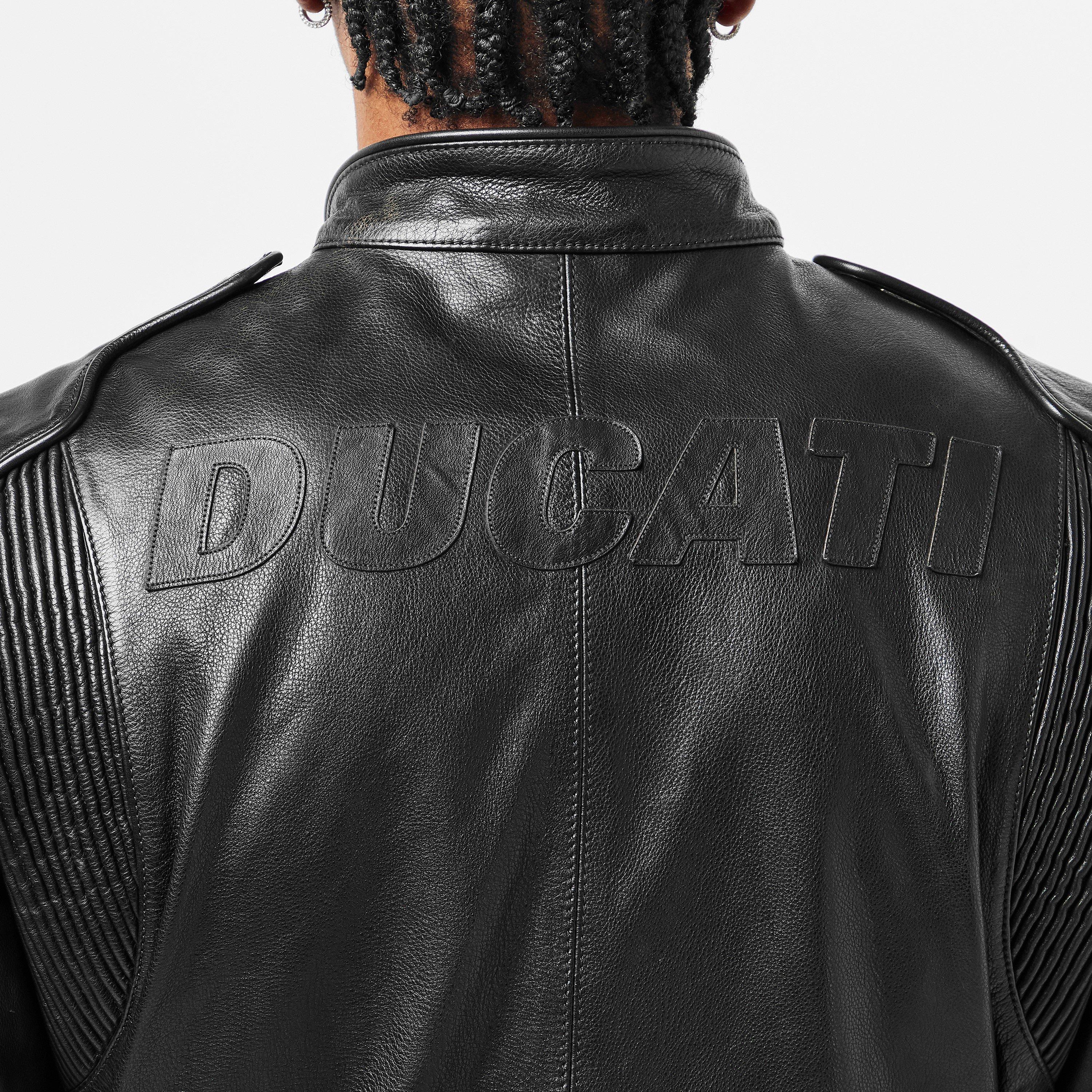 Black - DSquared2 - Men's  Structured Tailored Fit Leather Jacket - 5