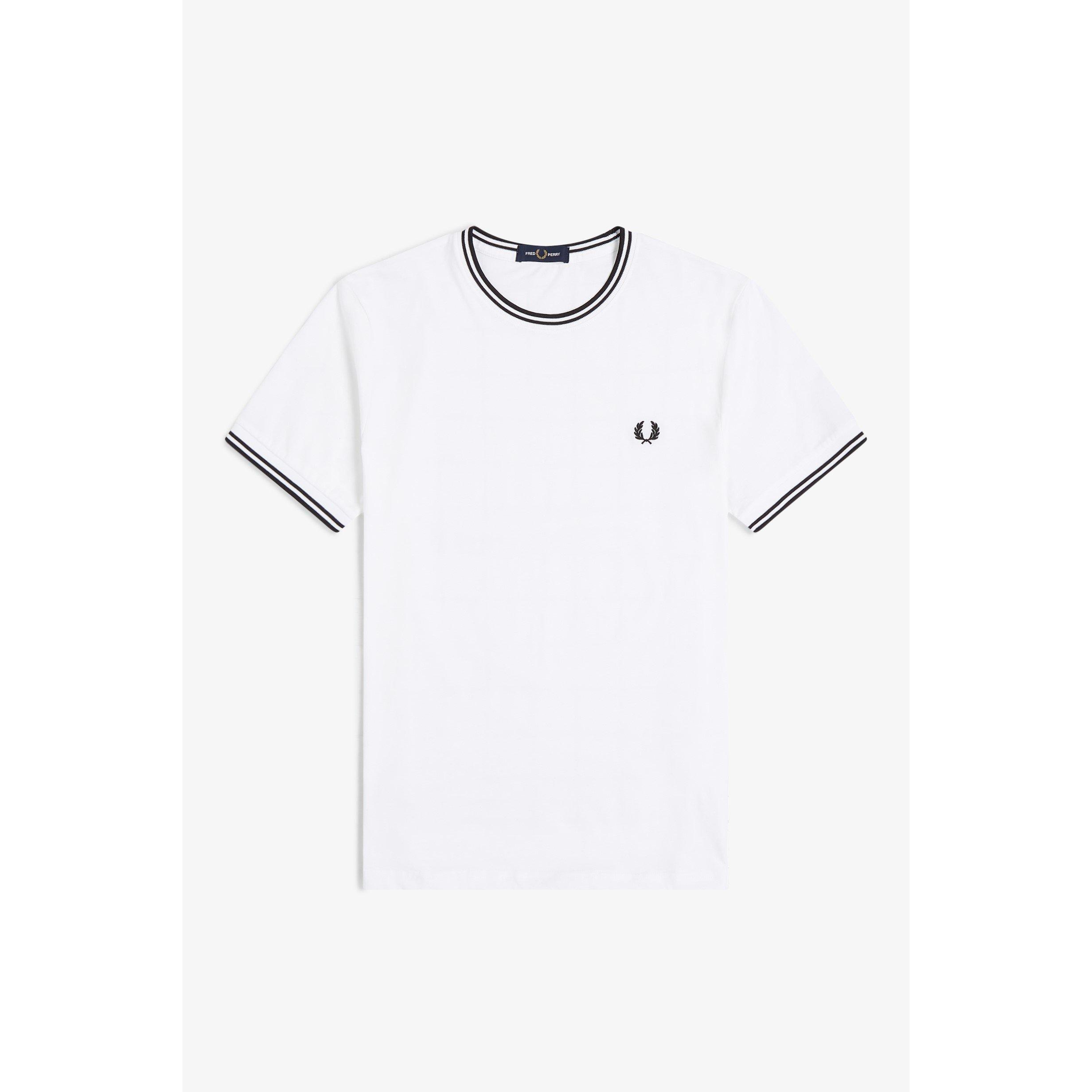 Fred Perry Twin Tipped T-Shirt - White 100 - XS