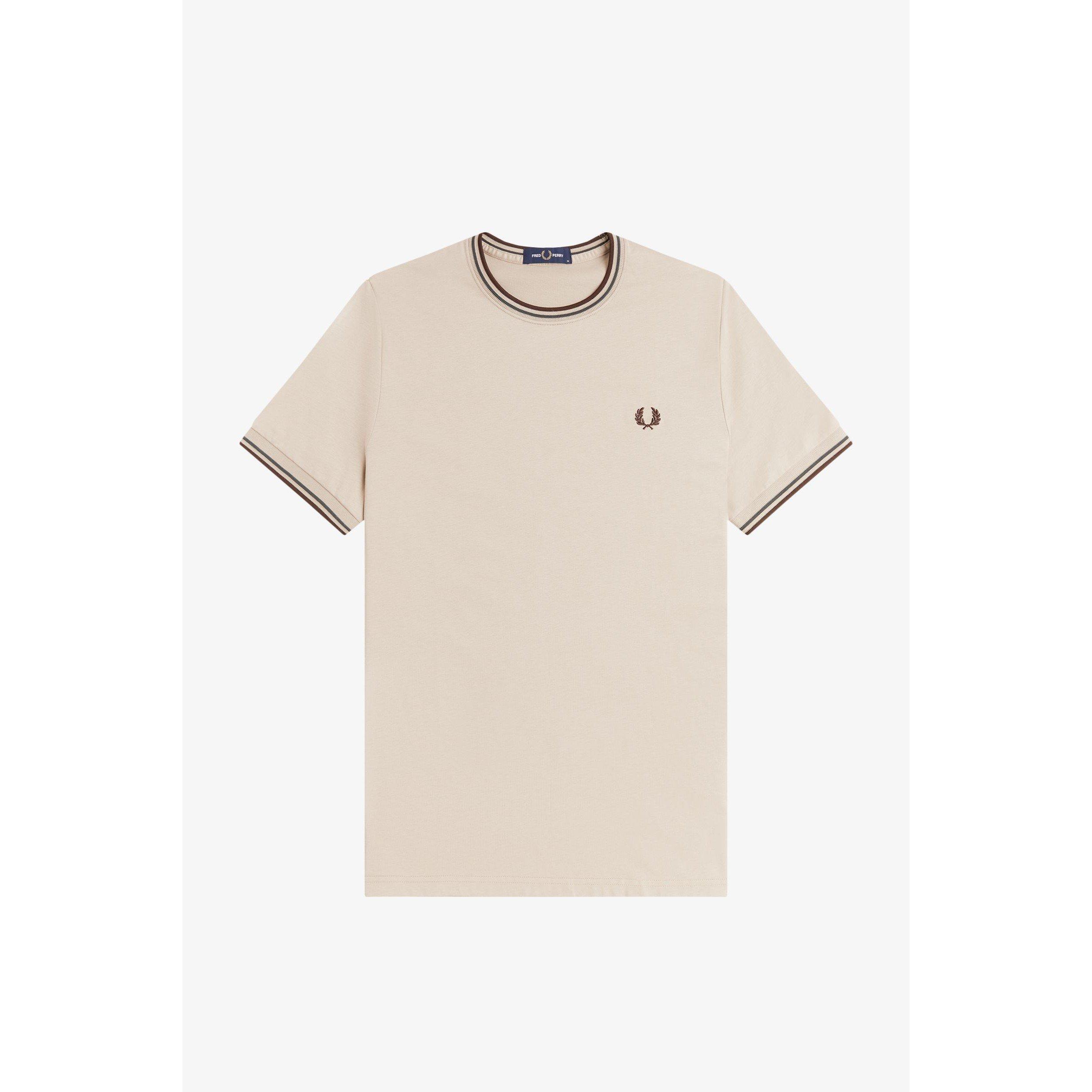 Fred Perry Twin Tipped T-Shirt - Warm Oat 50A - L