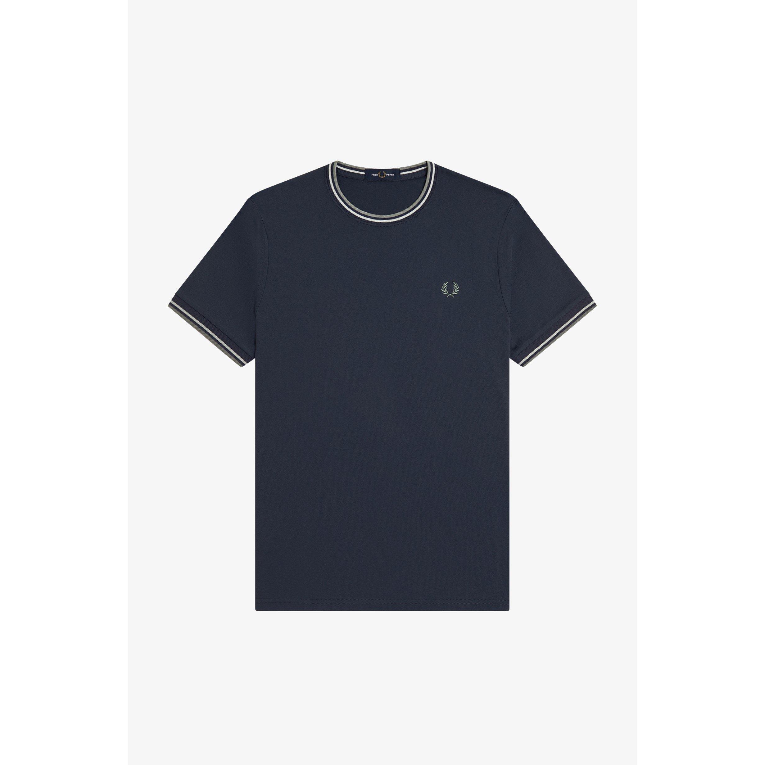 Fred Perry Men's Twin Tipped T-Shirt - Drk Arfrce 72C - S