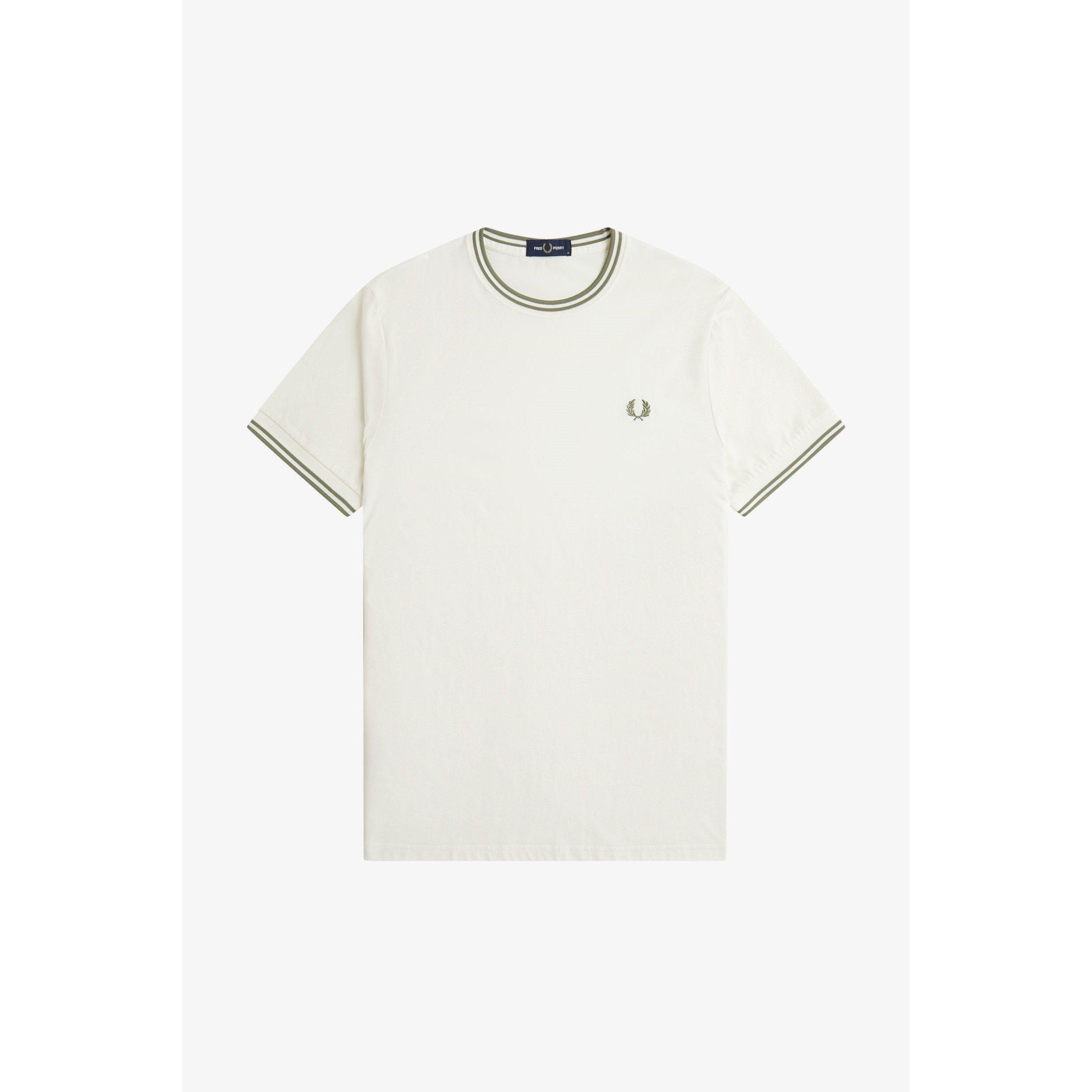Fred Perry Men's Twin Tipped T-Shirt - Lt Ecru Y54 - S