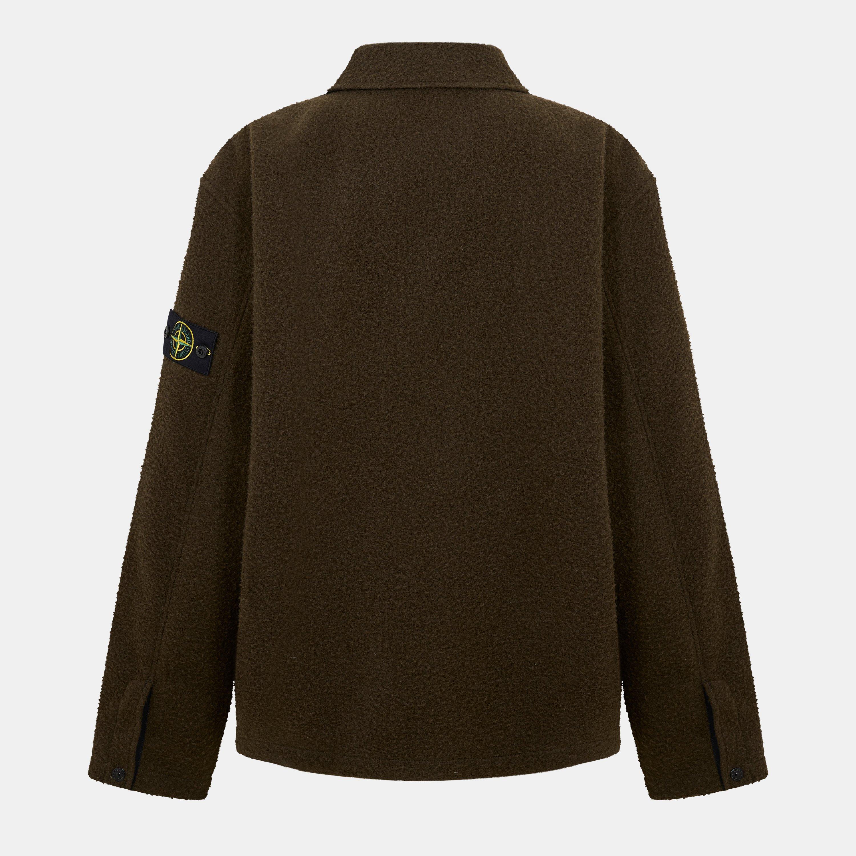 Verde Mil V0054 - Stone Island - Men's  Wool Overshirt - 2