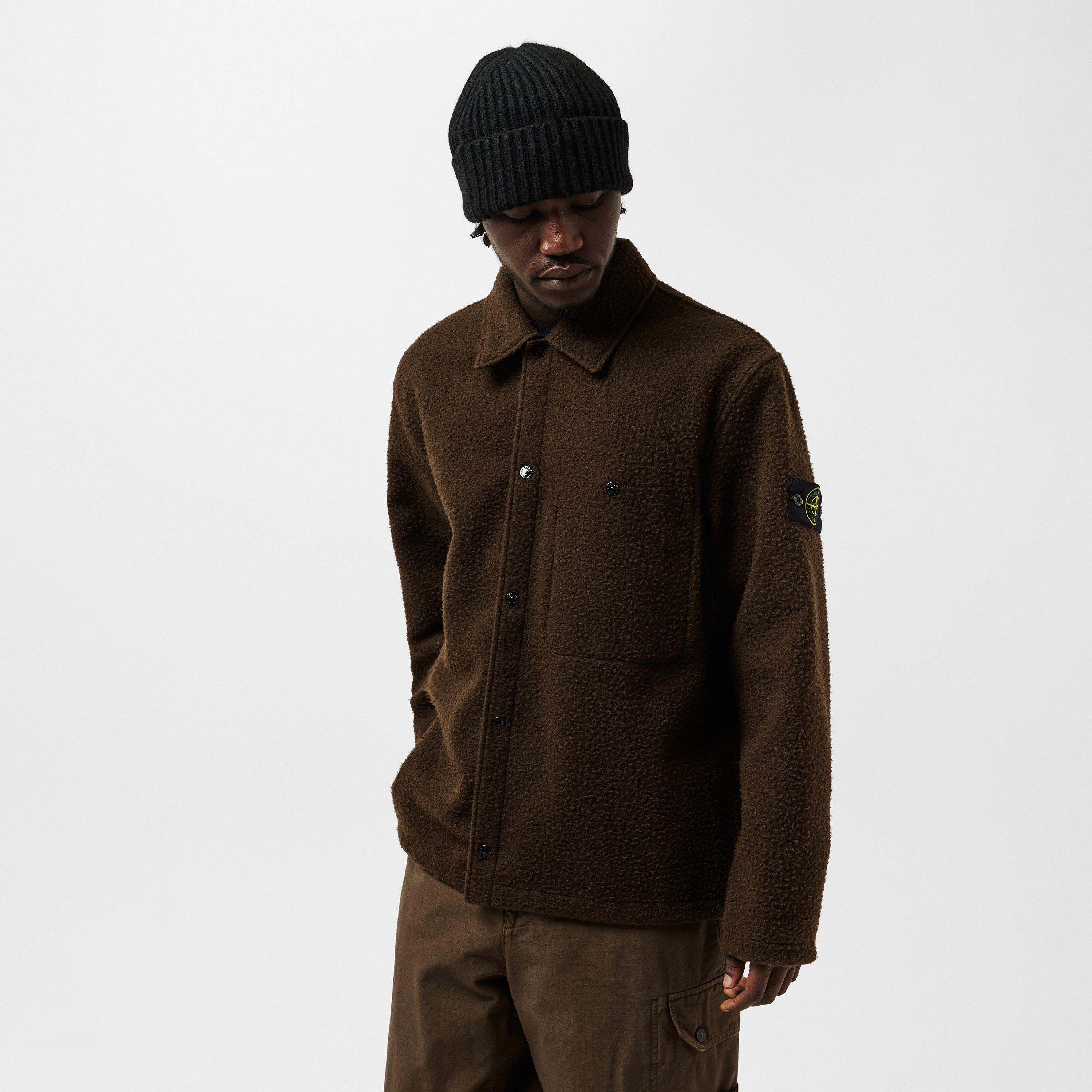 Verde Mil V0054 - Stone Island - Men's  Wool Overshirt - 3