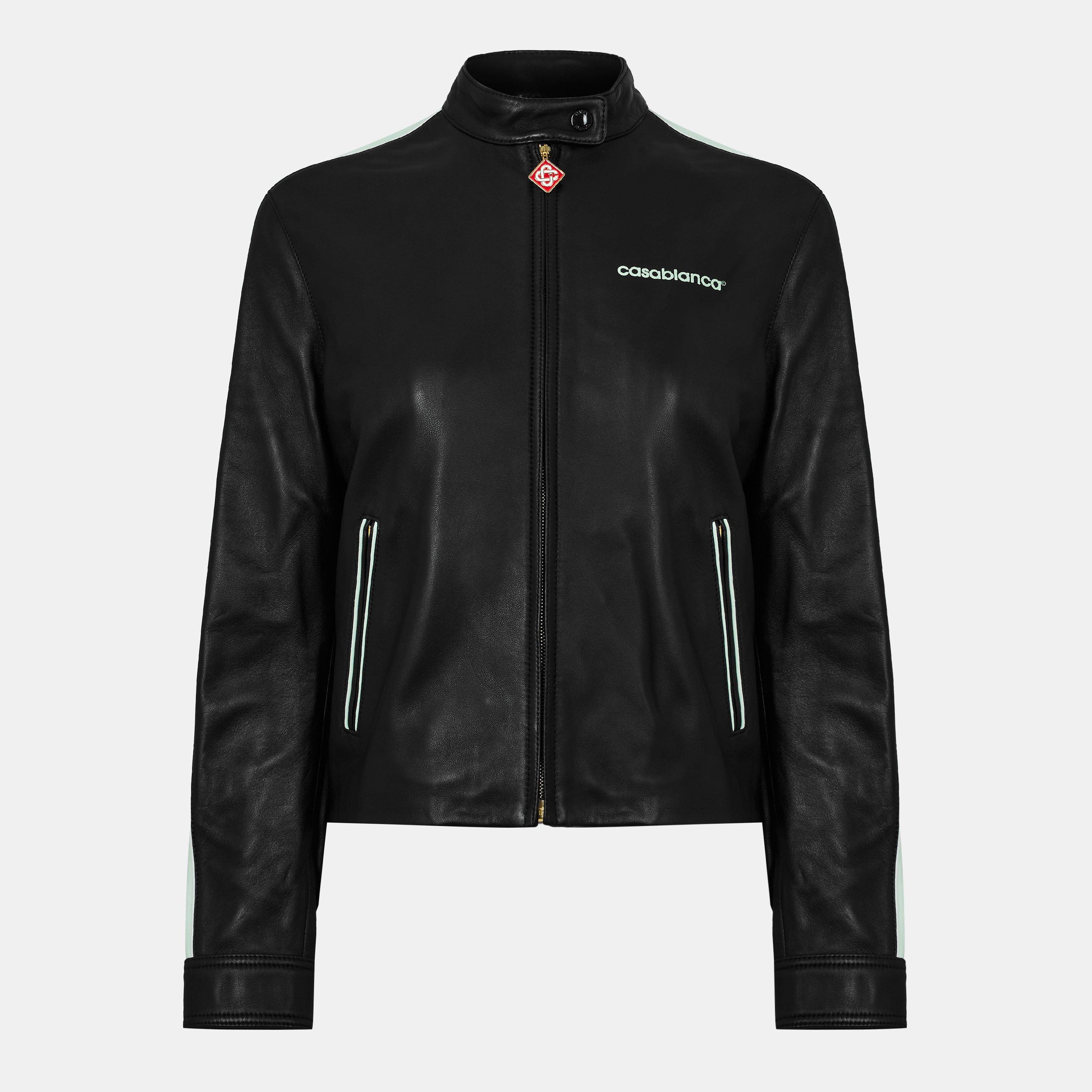 Casablanca Women's Racer Leather Jacket - Black - Size 12 (M)