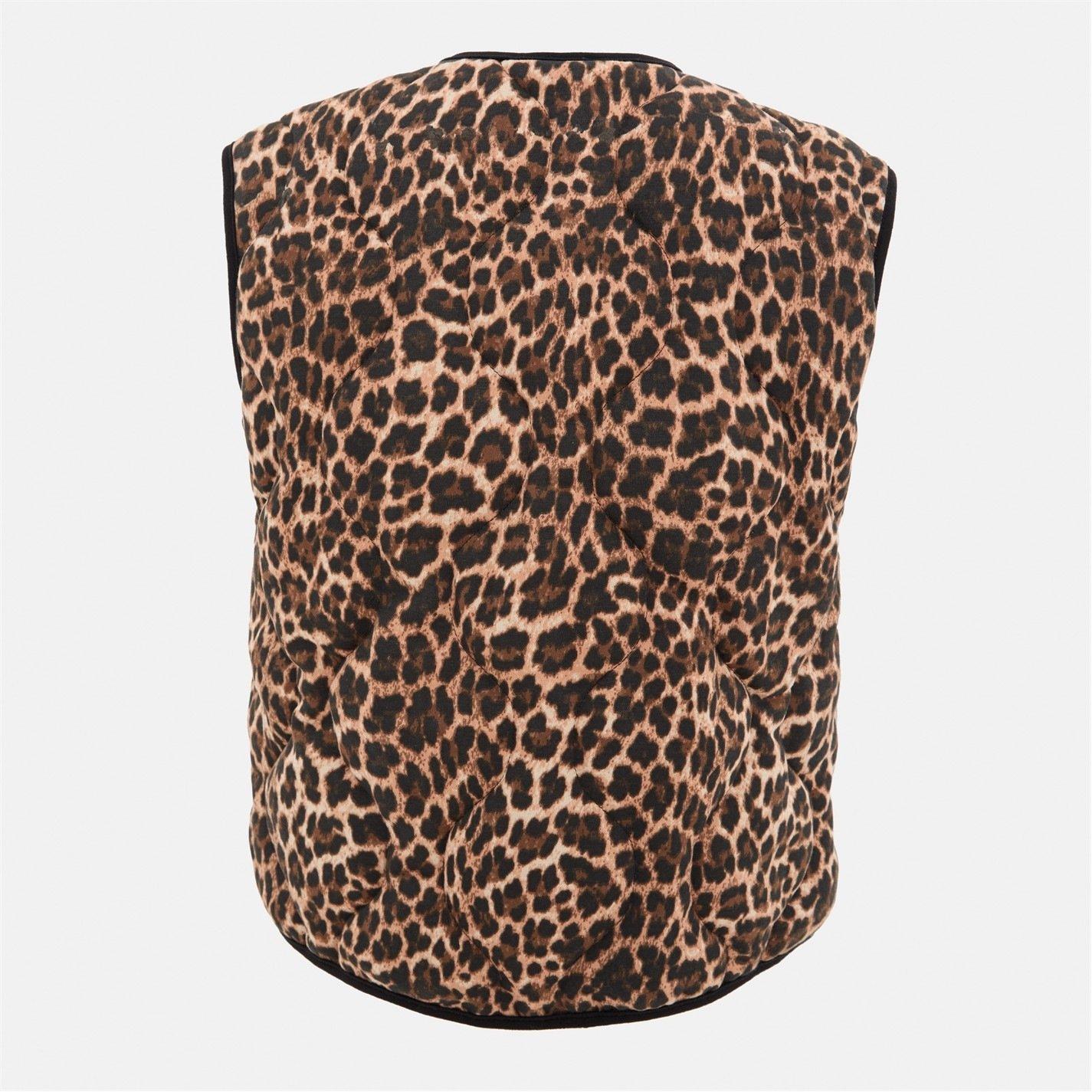 Braun - I Saw It First - Women's Leopard Print Quilted Lace-Up Gilet - 3