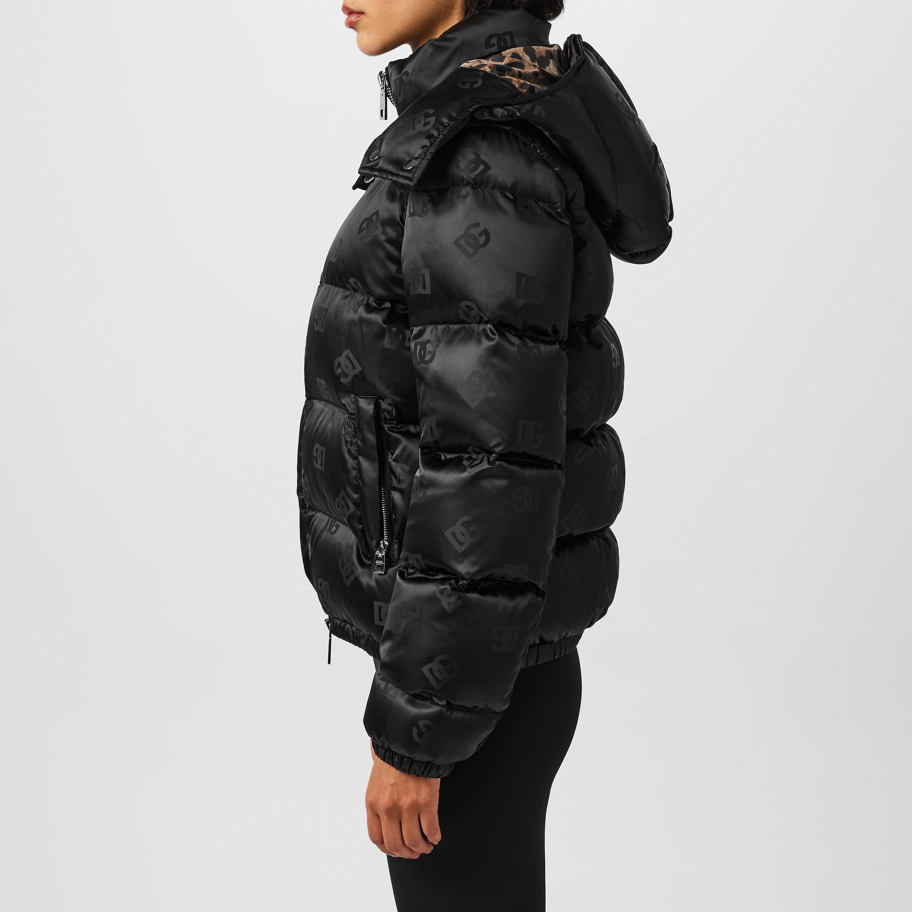 ジャケット・アウター DOLCE&GABBANA puffer jacket black Dolce & Gabbana DG Jacquard Down Puffer Jacket Black/Black