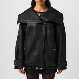 Dolce and Gabbana Oversized Leather Biker Jacket