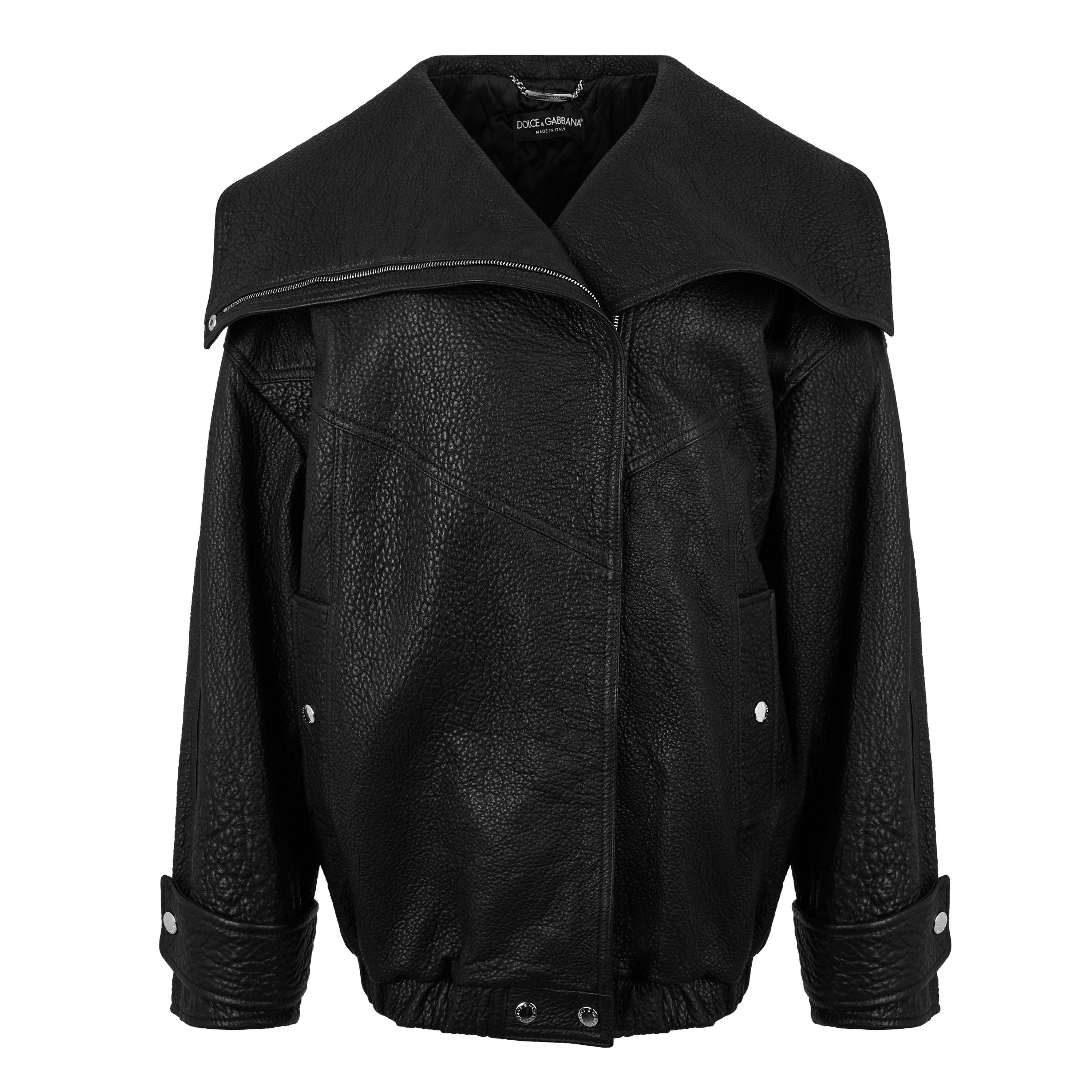 Dolce and Gabbana | Oversized Leather Biker Jacket | Leather