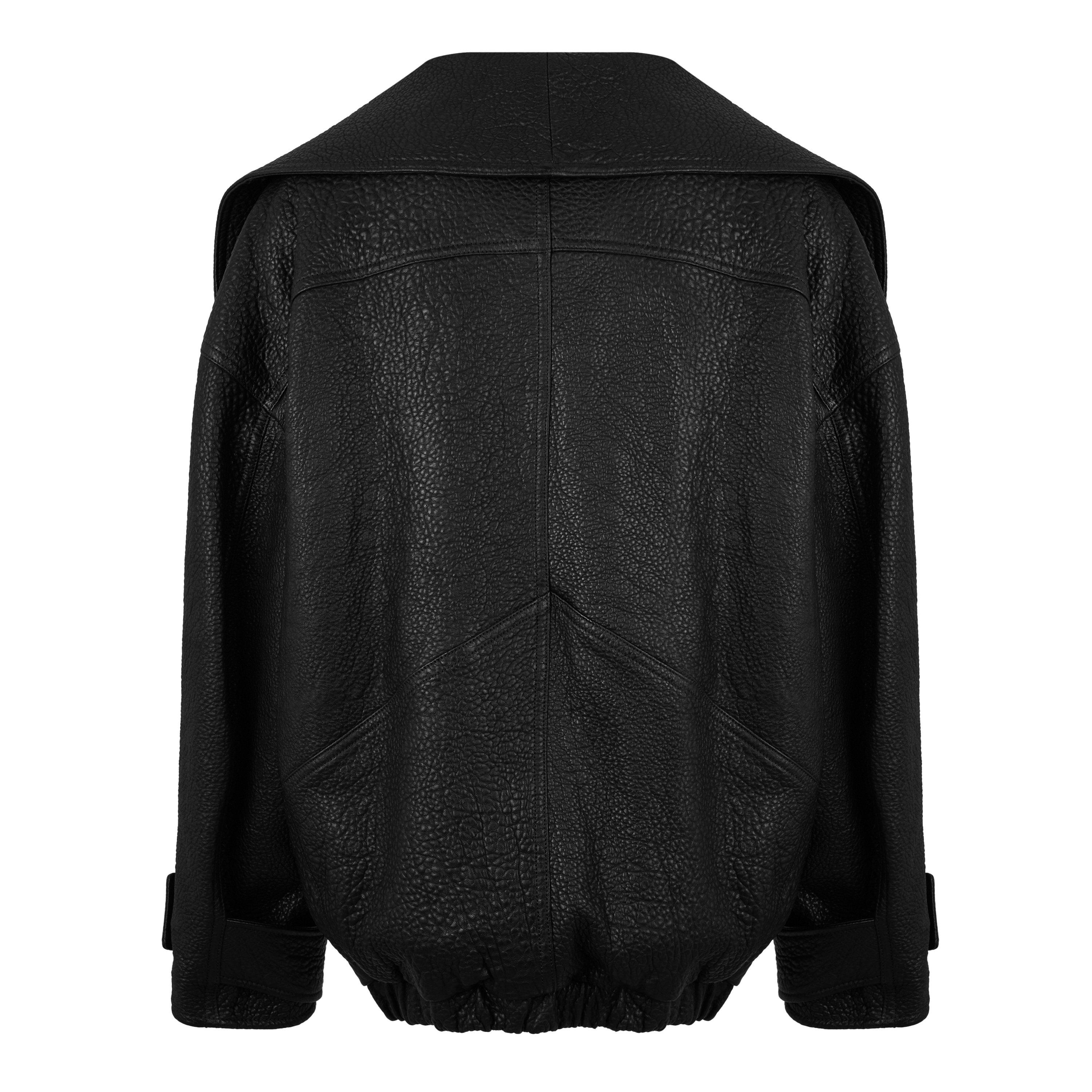 Nero - Dolce and Gabbana - Women's Oversized Lambskin Long Sleeve Leather Jacket - 6