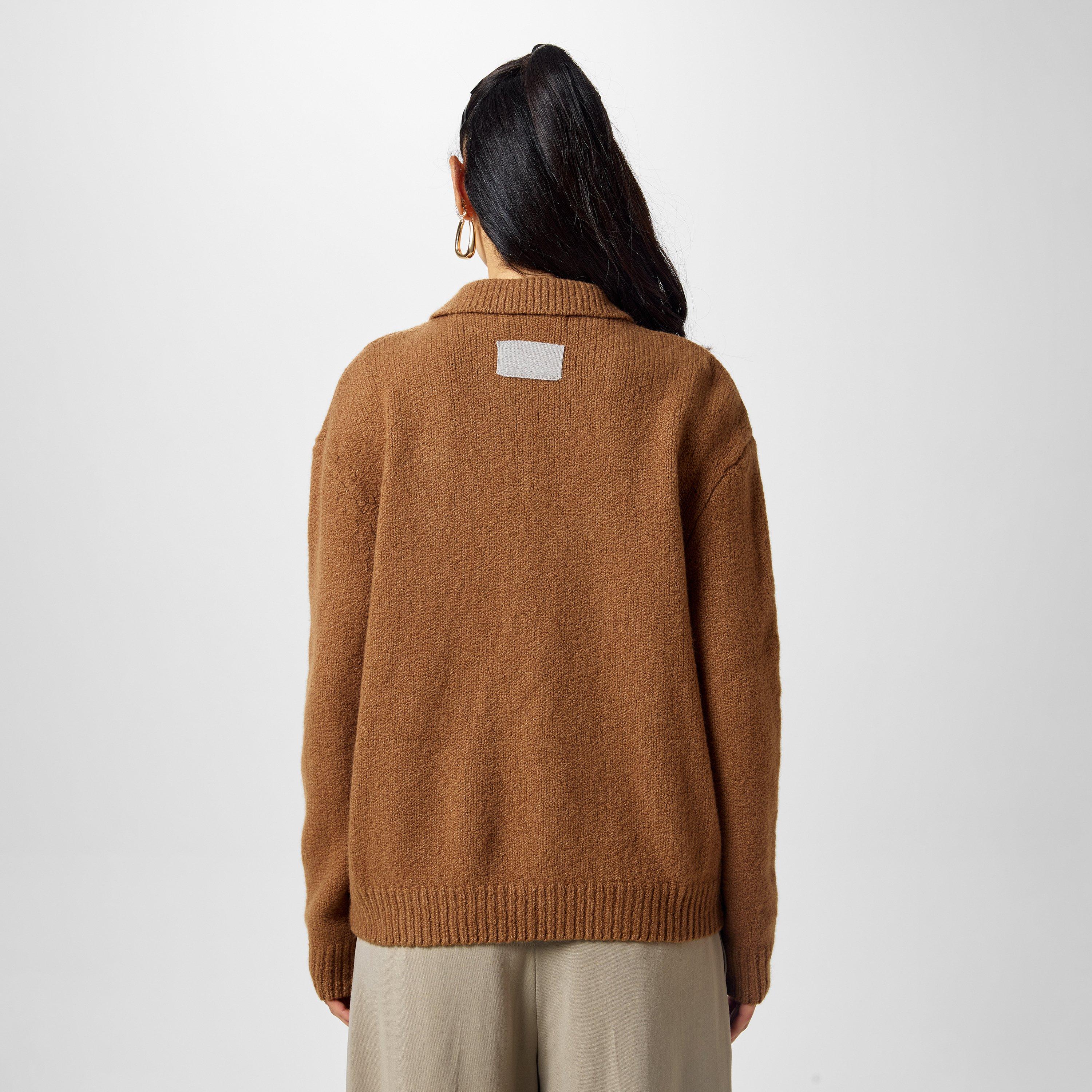 Dark Charcoal - Aya Muse - Women's  Wool Long Sleeve Zip-Up Hybrid Jacket - 4