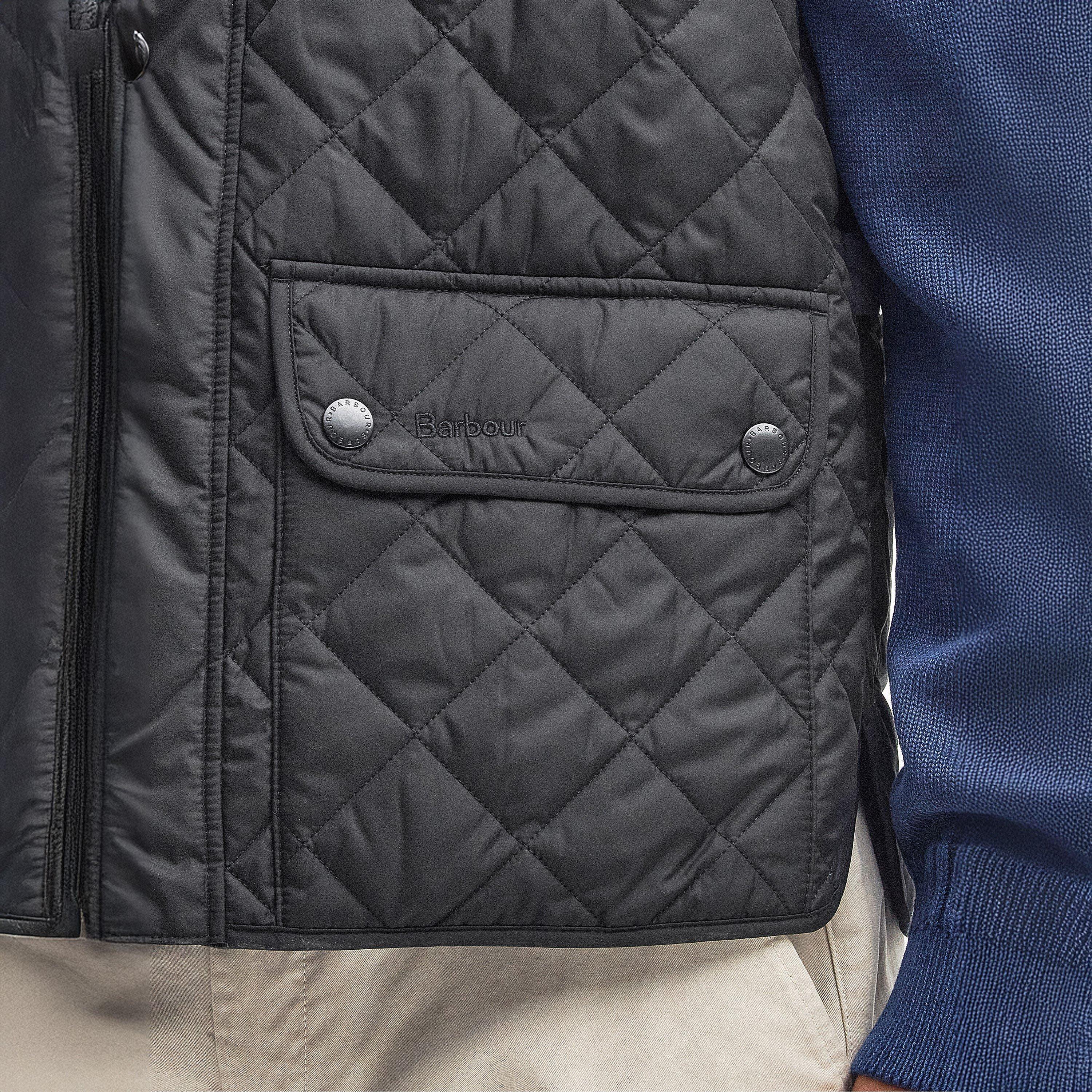 Black BK11 - Barbour - Men's Lowerdale Diamond-Quilted Gilet - 5