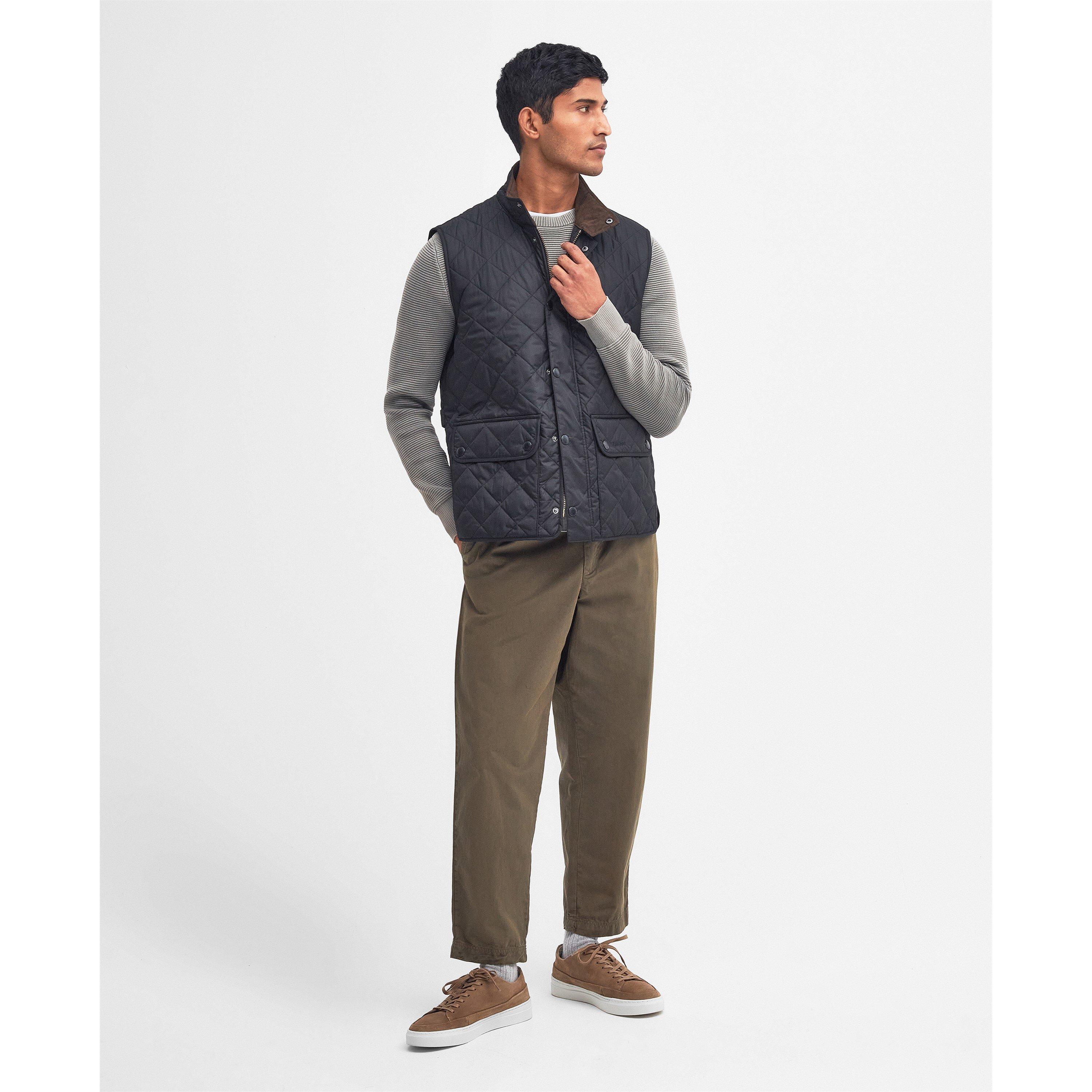 Navy NY71 - Barbour - Men's Lowerdale Diamond-Quilted Gilet - 8