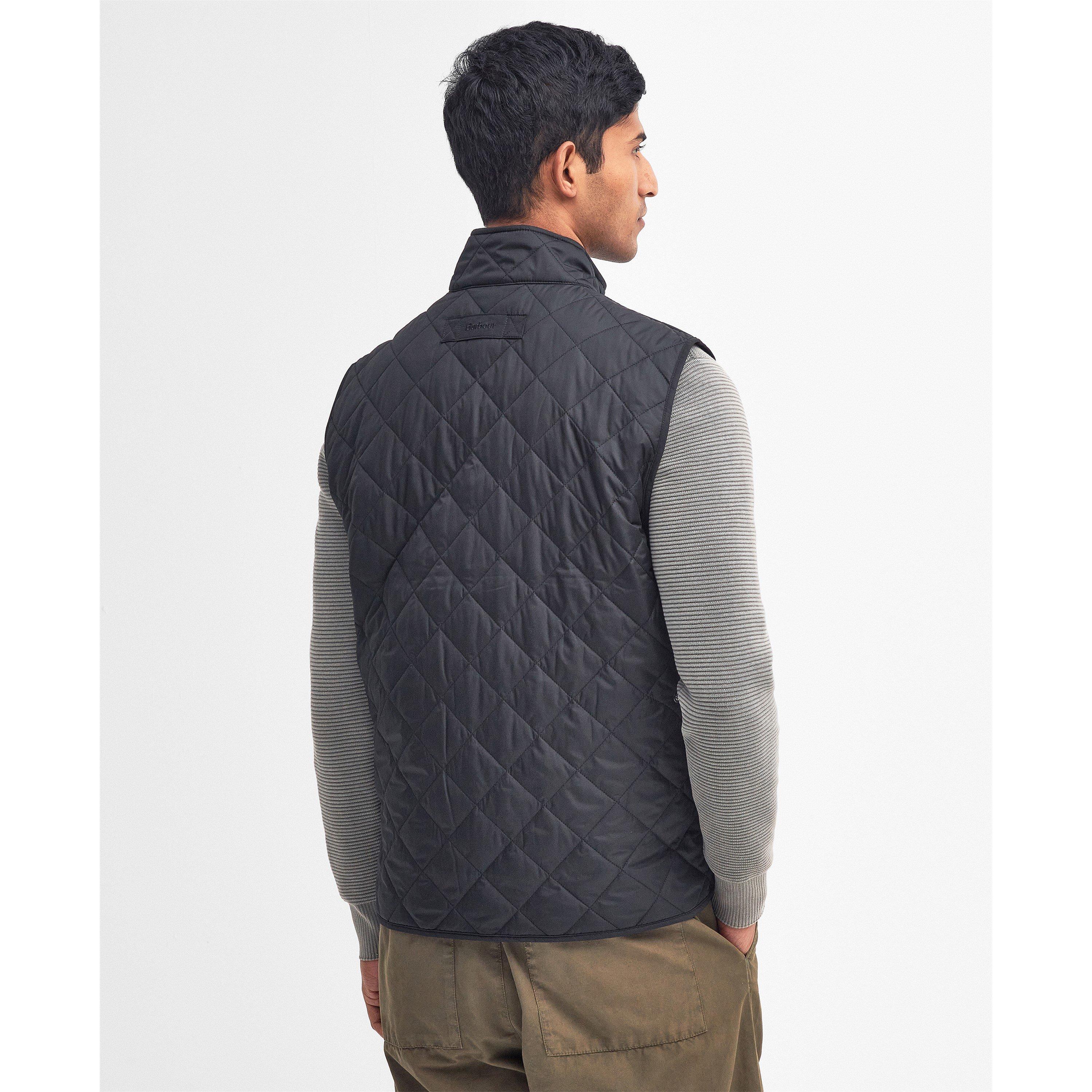 Navy NY71 - Barbour - Men's Lowerdale Diamond-Quilted Gilet - 3