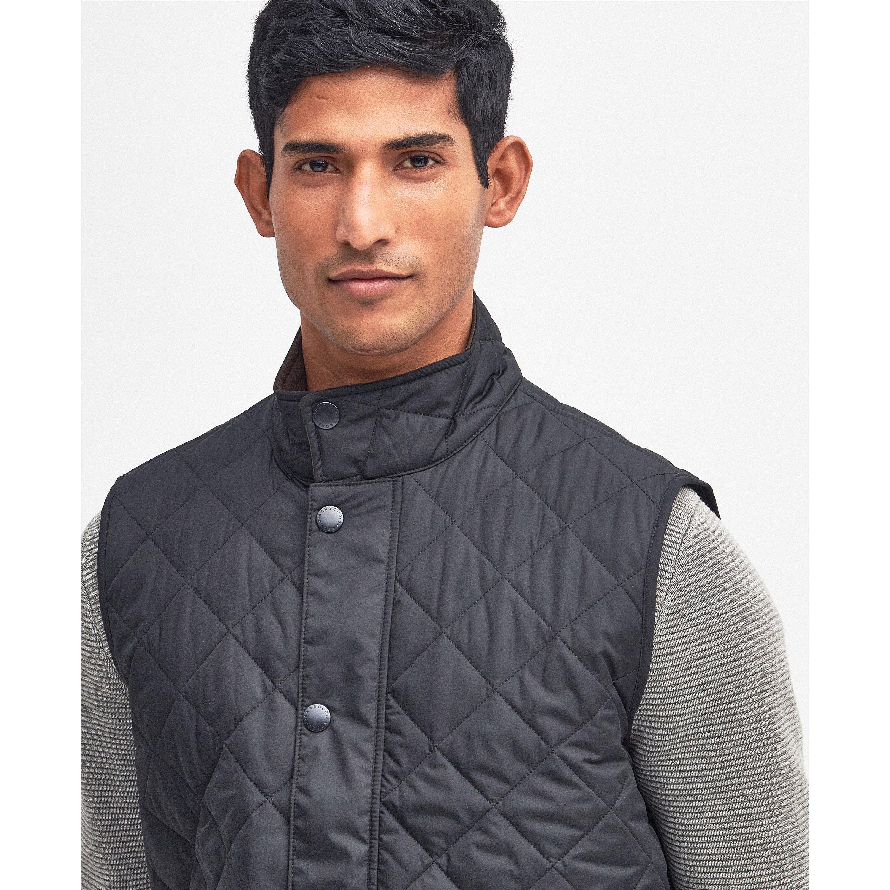 Navy NY71 - Barbour - Men's Lowerdale Diamond-Quilted Gilet - 4
