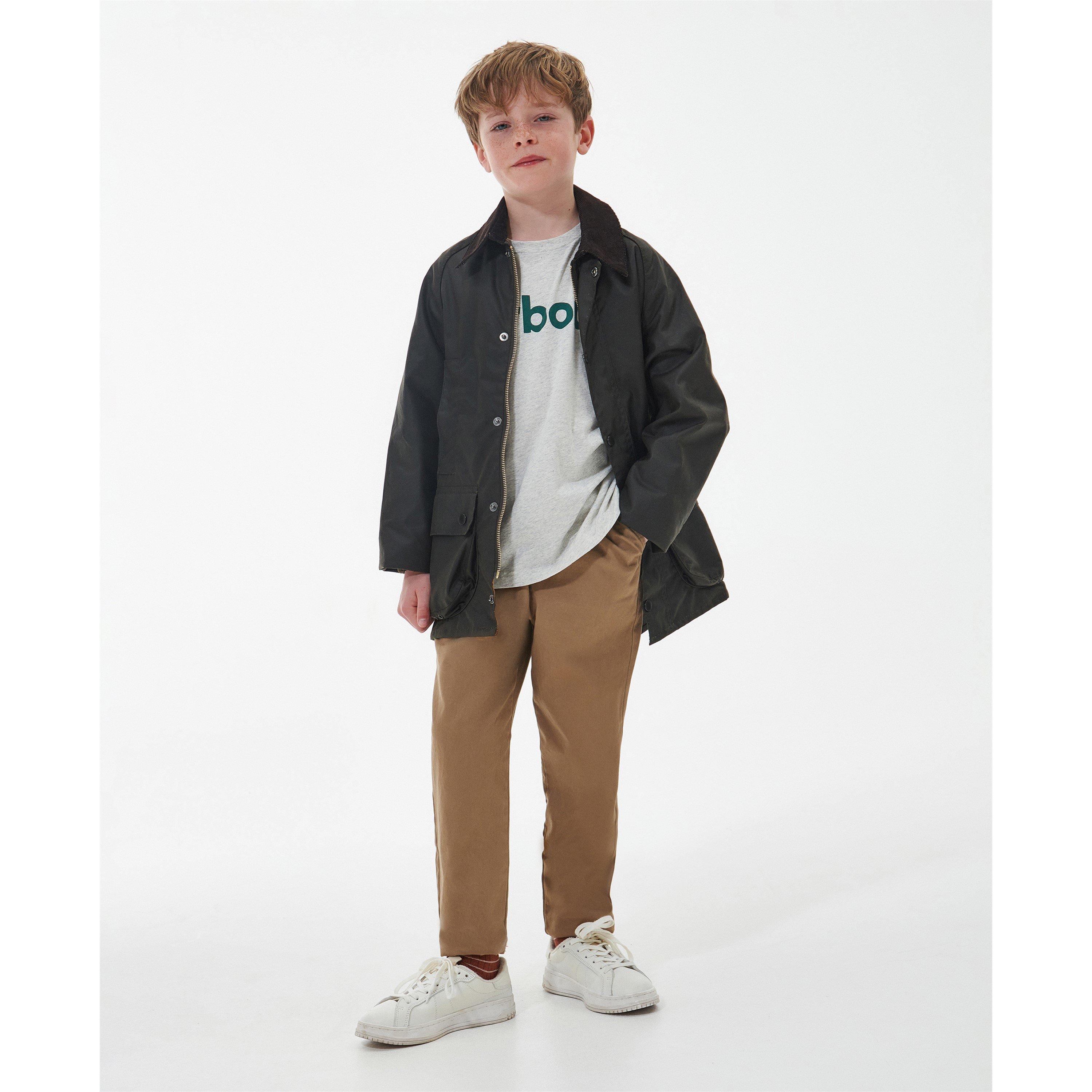 Olive OL75 - Barbour - Kids' Beaufort Water Resistant Cotton Long Sleeve Wax Jacket - 8