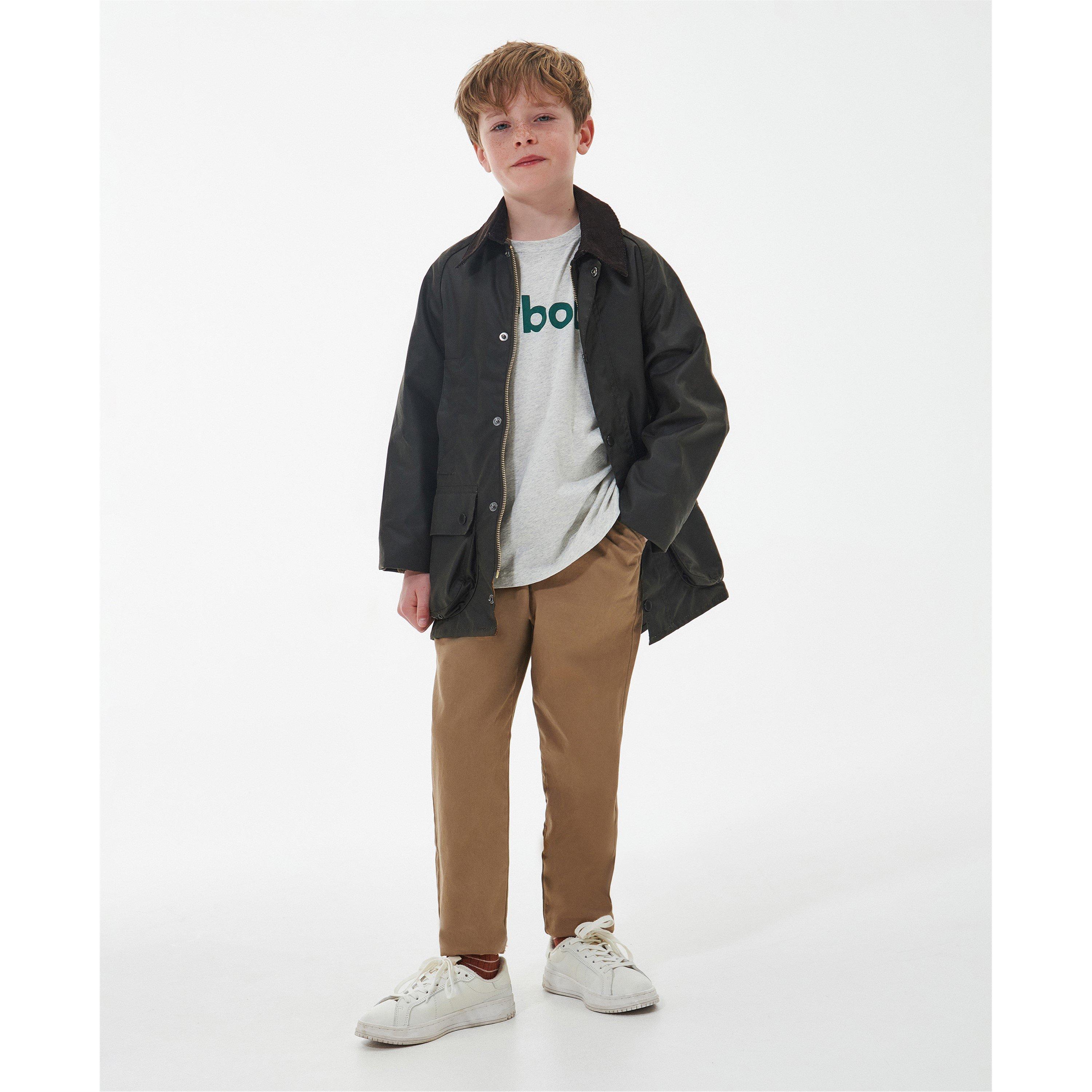 Olive OL75 - Barbour - Kids' Beaufort Water Resistant Cotton Long Sleeve Wax Jacket - 3