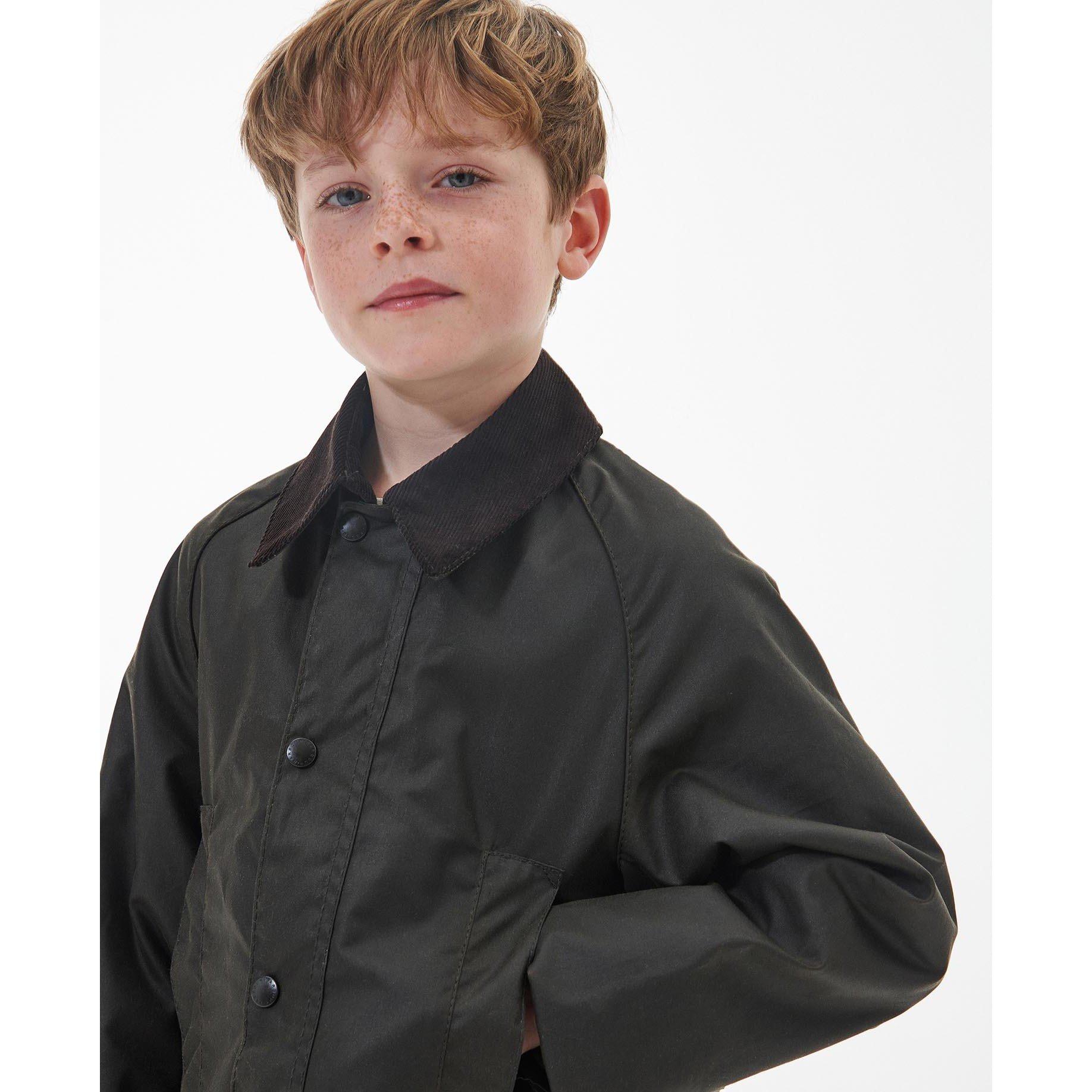 Olive OL75 - Barbour - Kids' Beaufort Water Resistant Cotton Long Sleeve Wax Jacket - 4