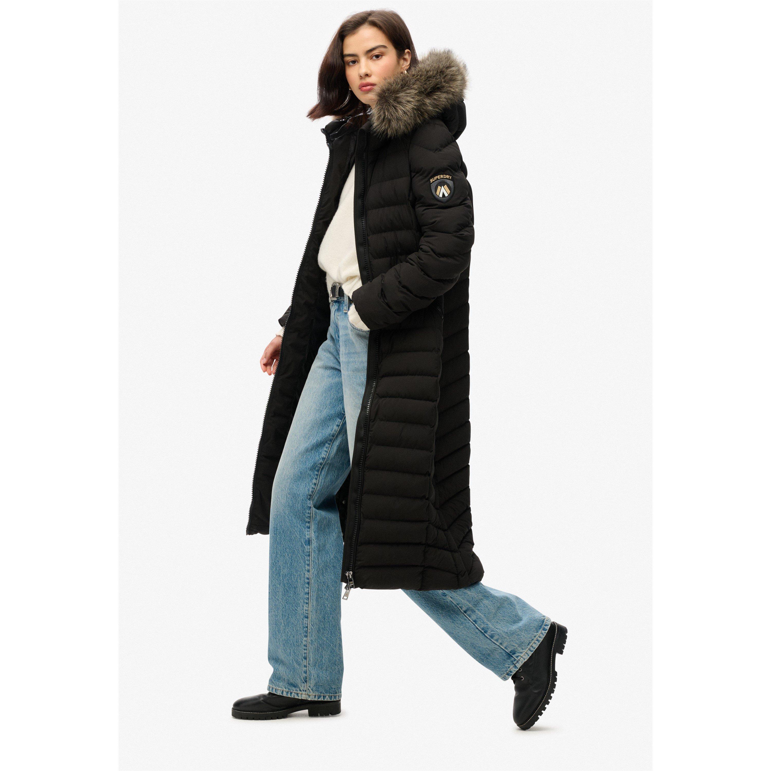 Preto - Superdry - Women's Fuji Quilted Long Puffer Jacket - 2