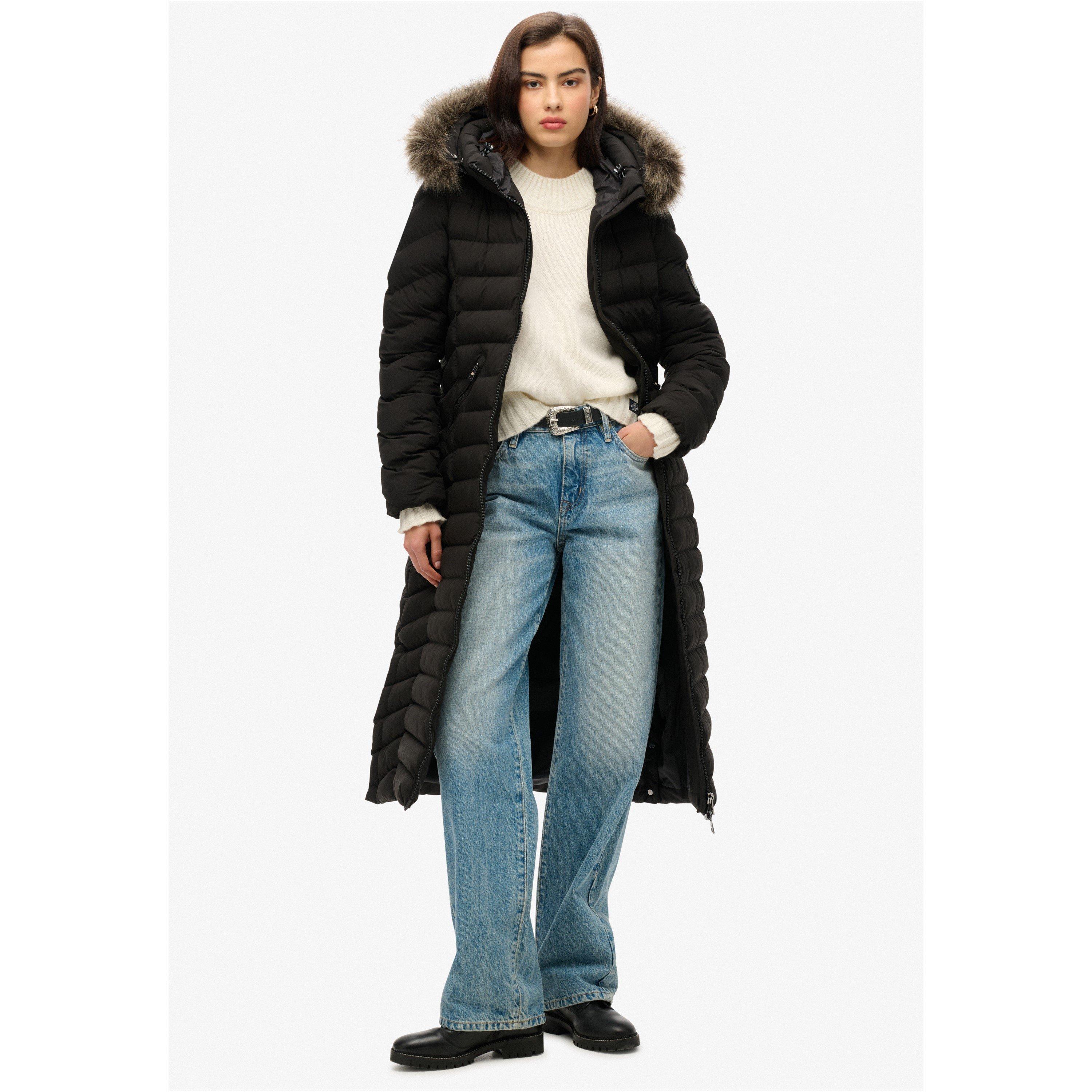 Preto - Superdry - Women's Fuji Quilted Long Puffer Jacket - 3