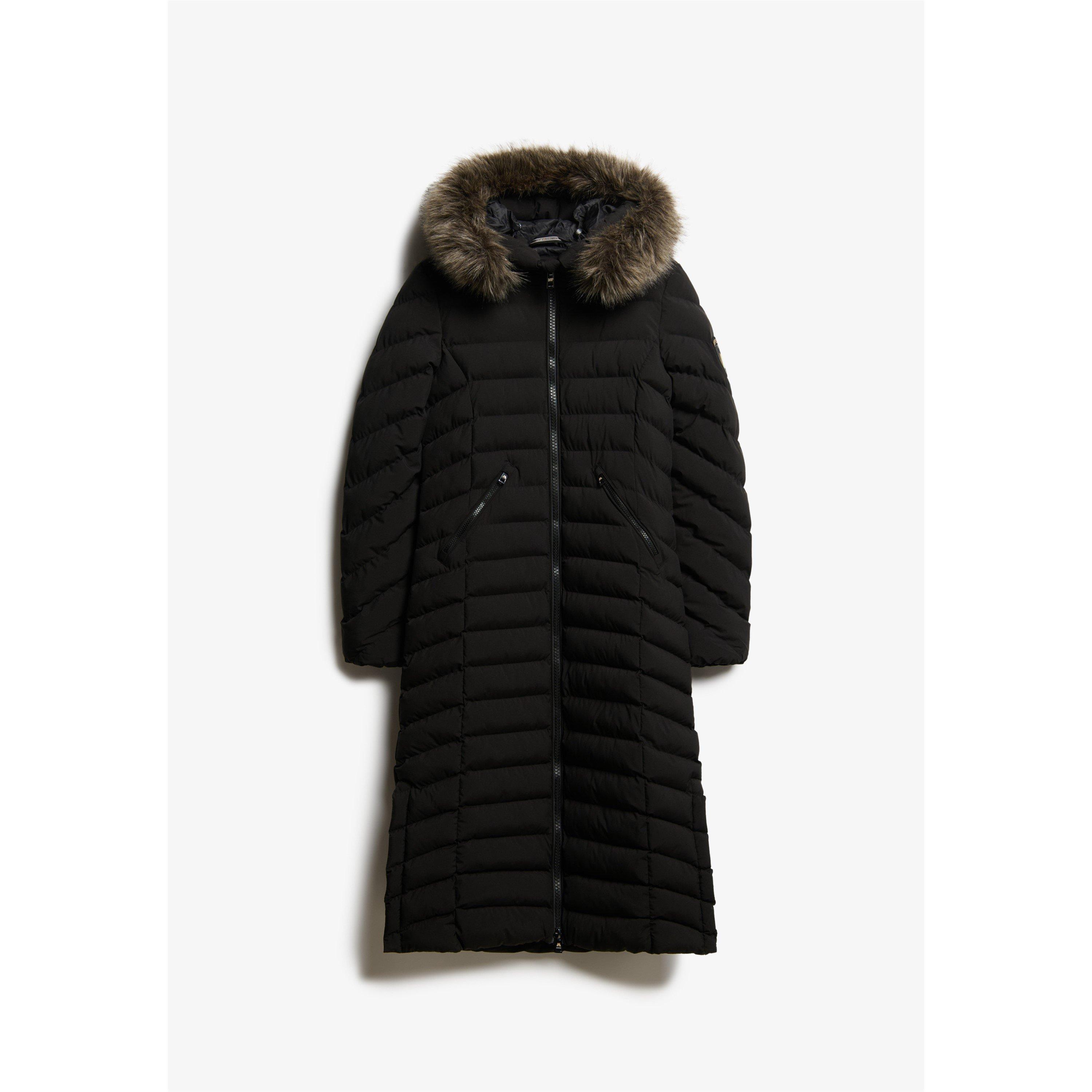 Preto - Superdry - Women's Fuji Quilted Long Puffer Jacket - 5