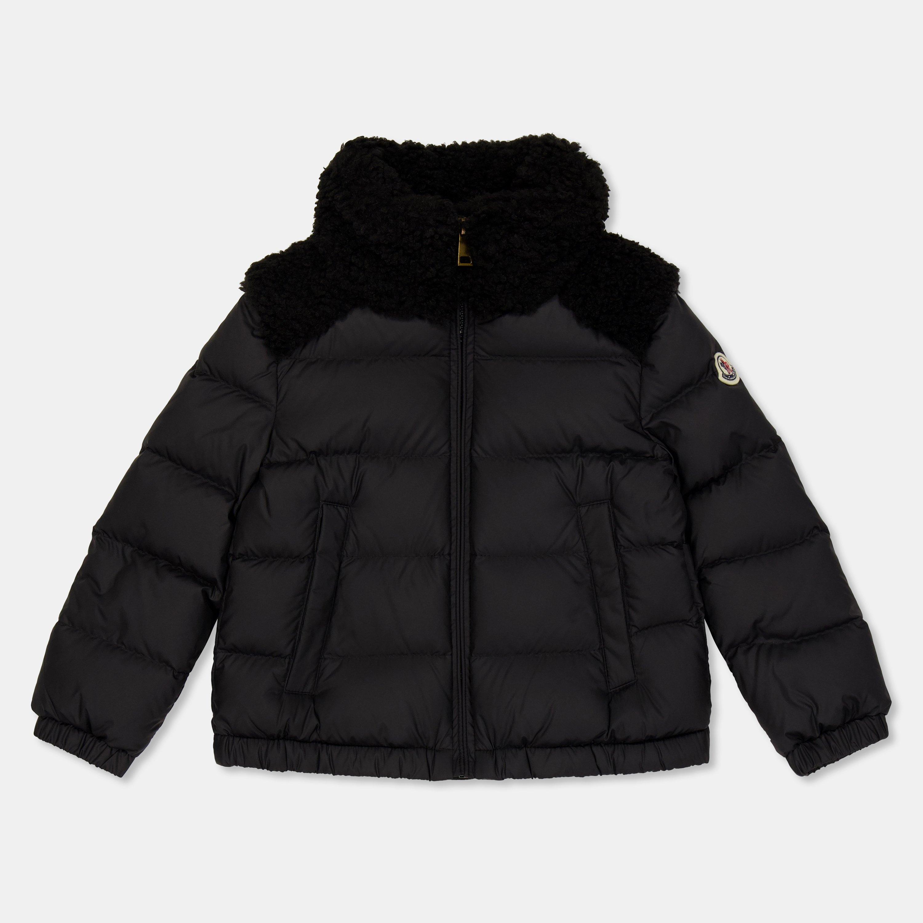 Moncler Kids' Water Resistant Medium Puffer Jacket - Black 999 - Size 12Y