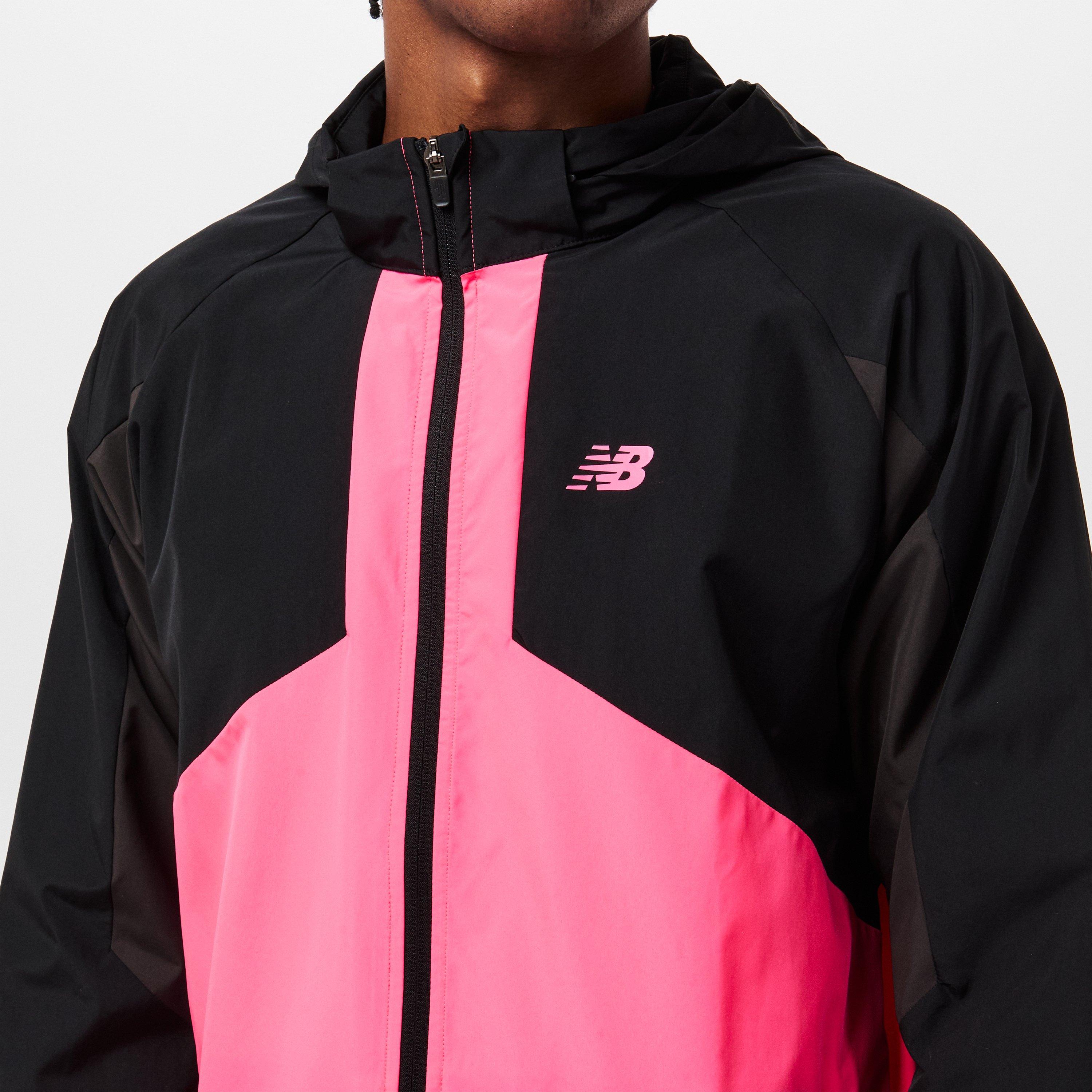 Black/Pink - New Balance - Men's Active Utility Woven Lightweight Performance Training Jacket - 5