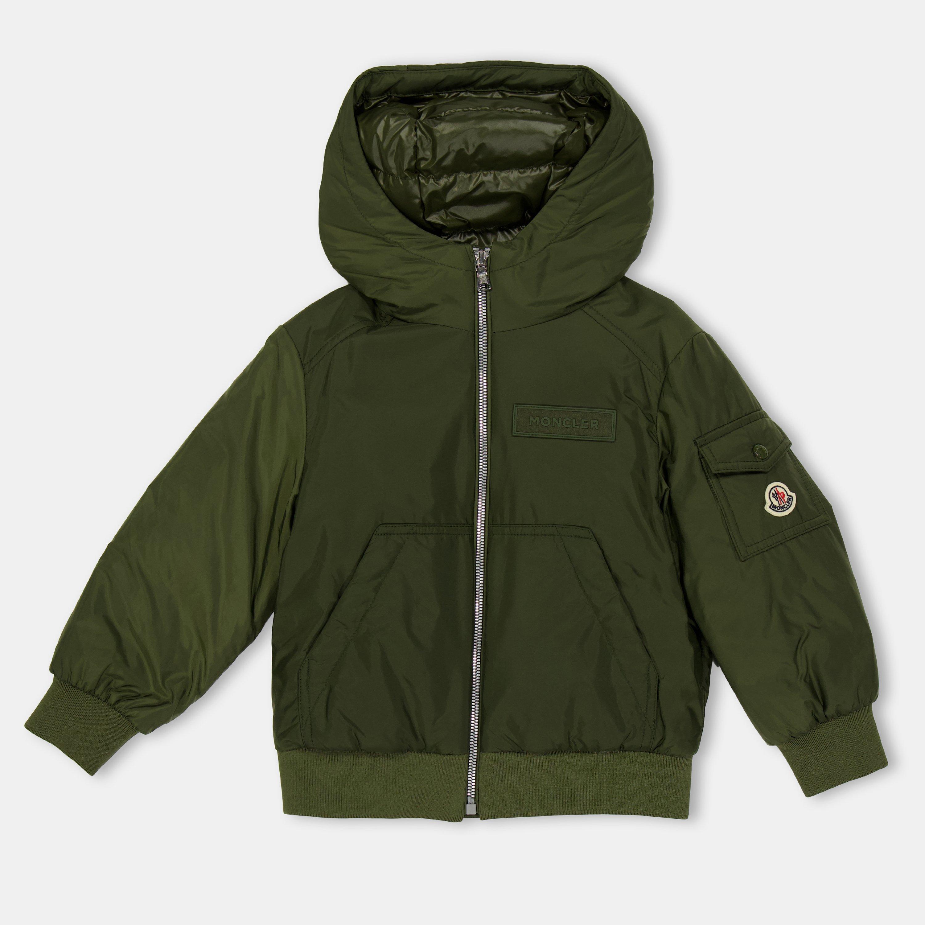 Olive 825 - Moncler - Kids' Lightweight Ribbed Trim Bomber Jacket - 1
