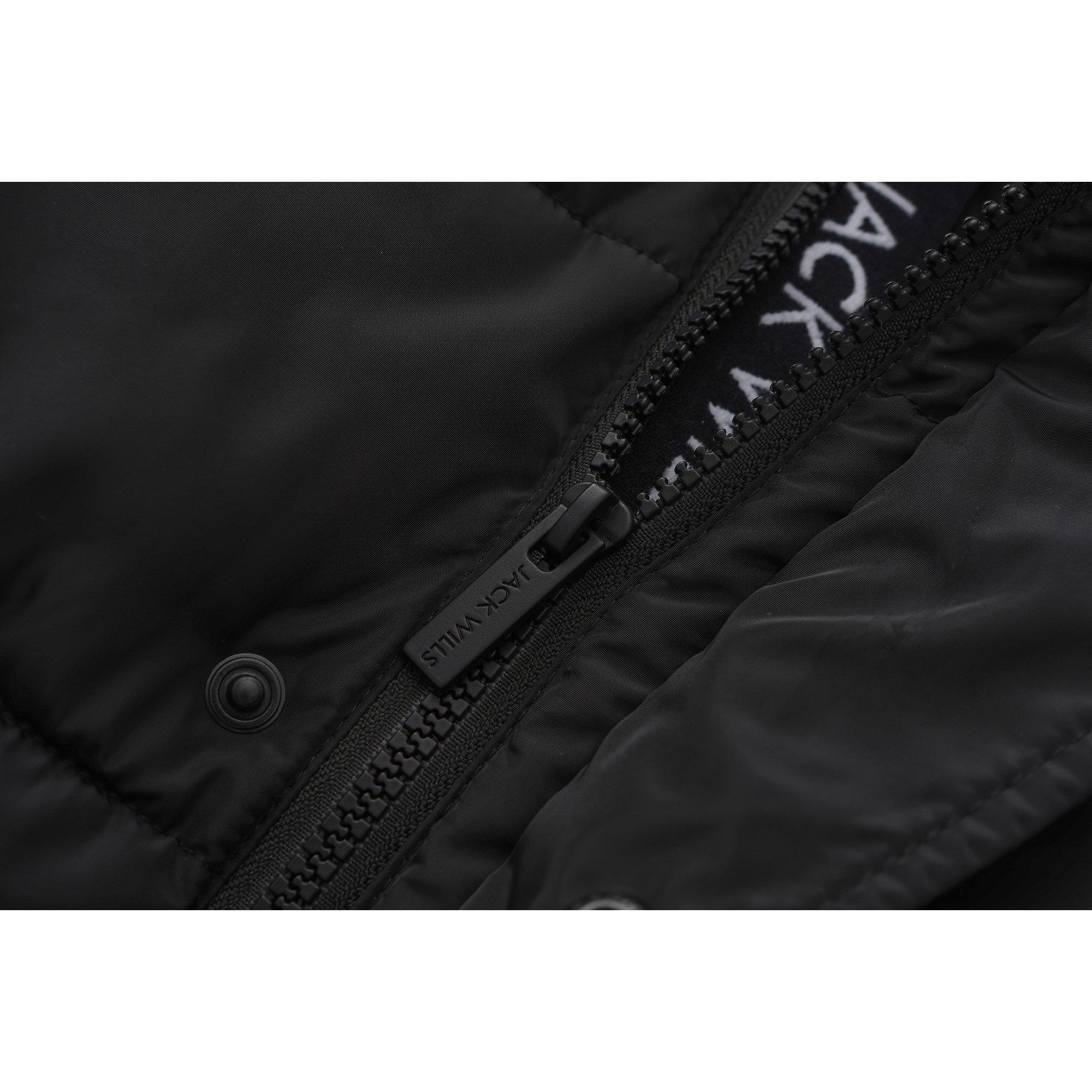 Nero - Jack Wills - JW Hooded Long Sleeve Long Puffer Jacket - 3