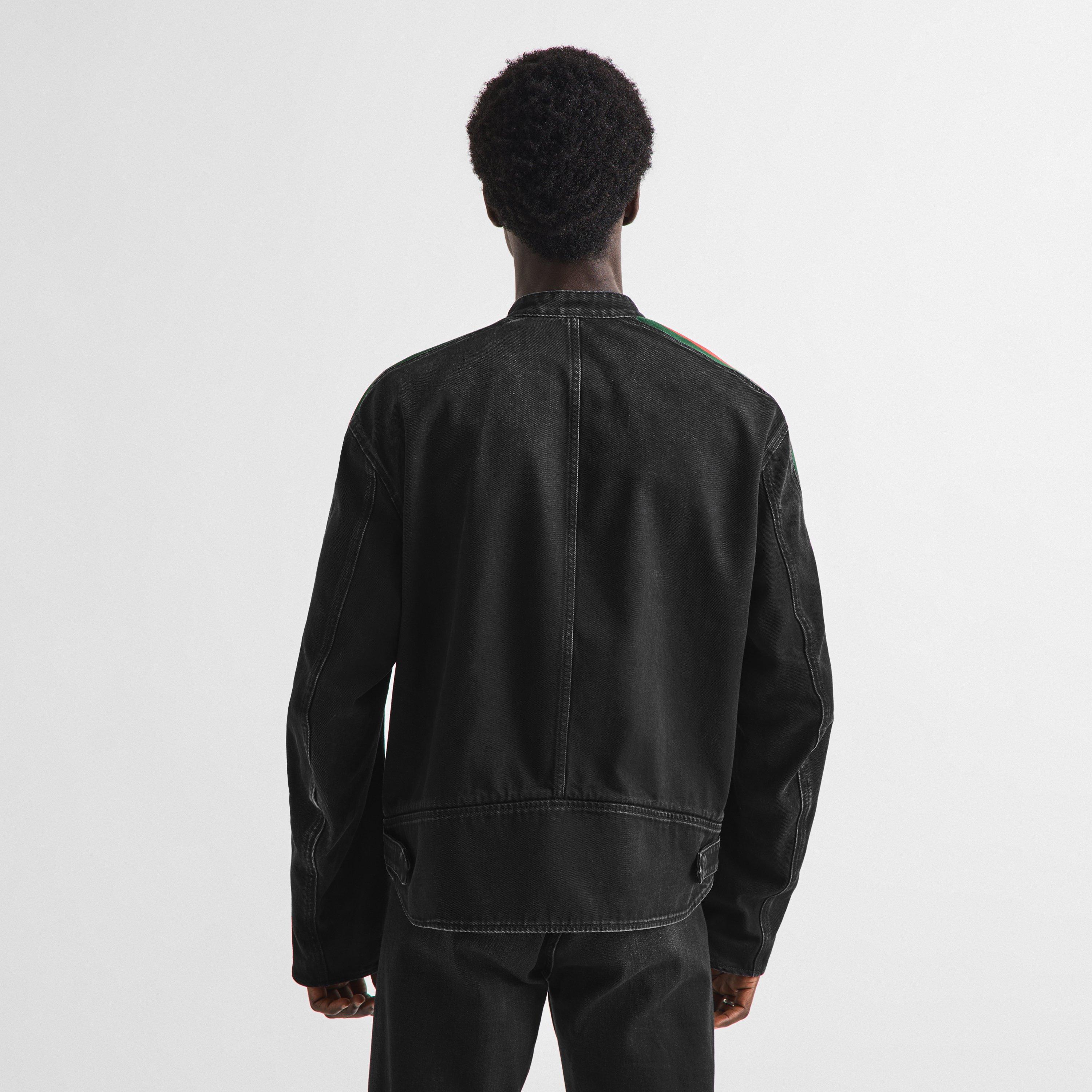 Black - Gucci - Gucci Web Denim Bike Sn63 - 4