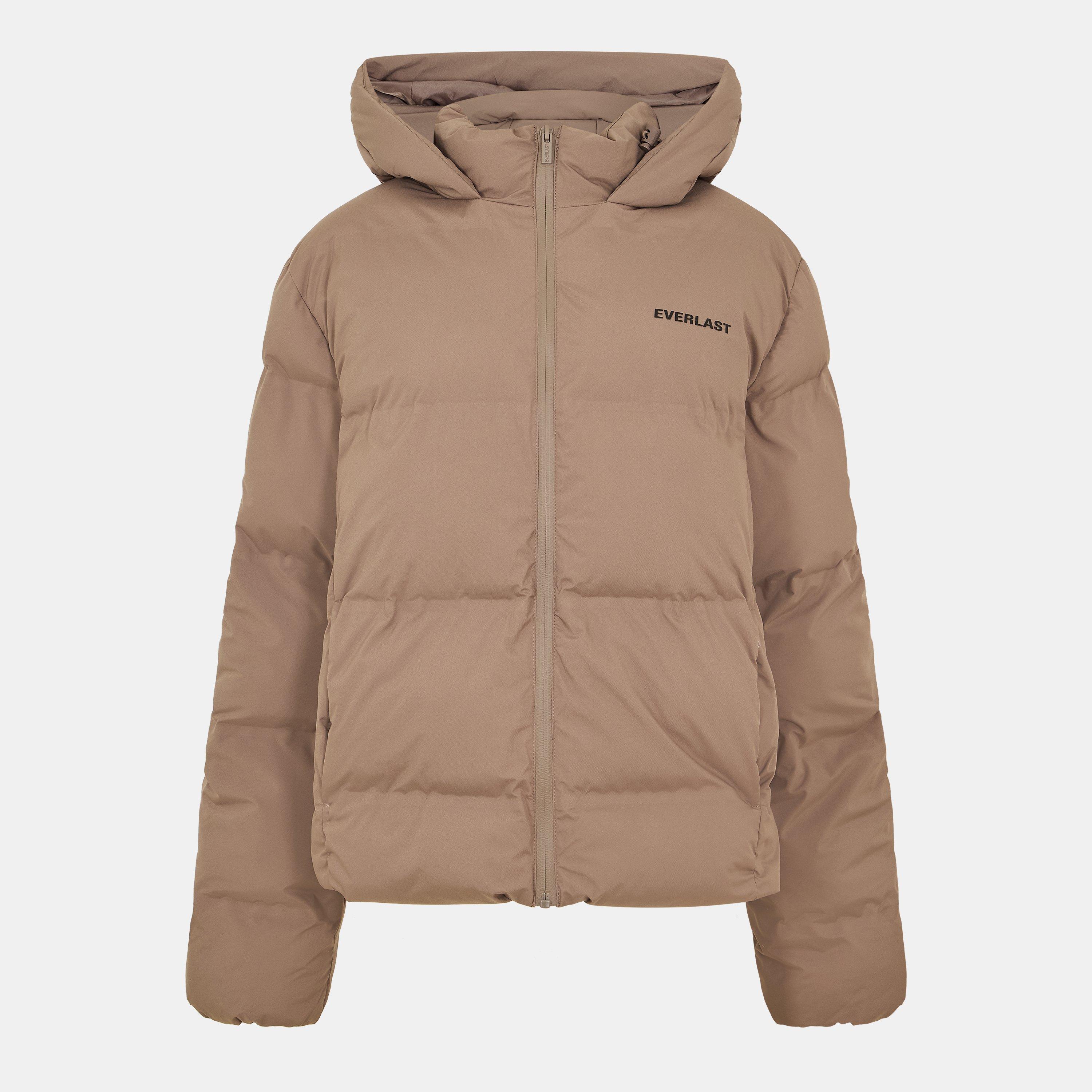 Fawn - Everlast - Womens Water Resistant Windproof Detachable Hood Long Sleeve Puffer Jacket - 1