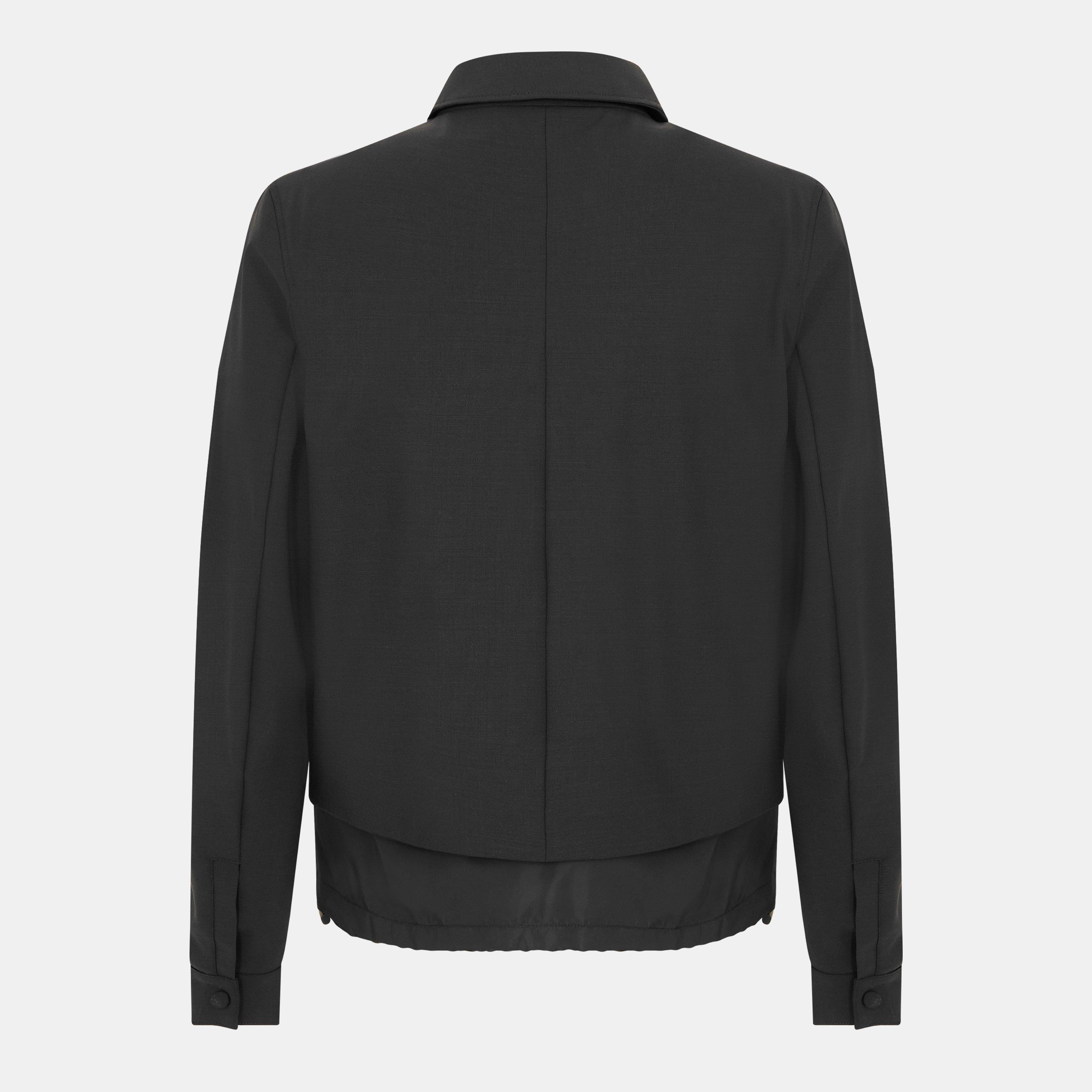 N0000 Nero - Dolce and Gabbana - Men's Ribbed Cuffs Harrington Jacket - 2