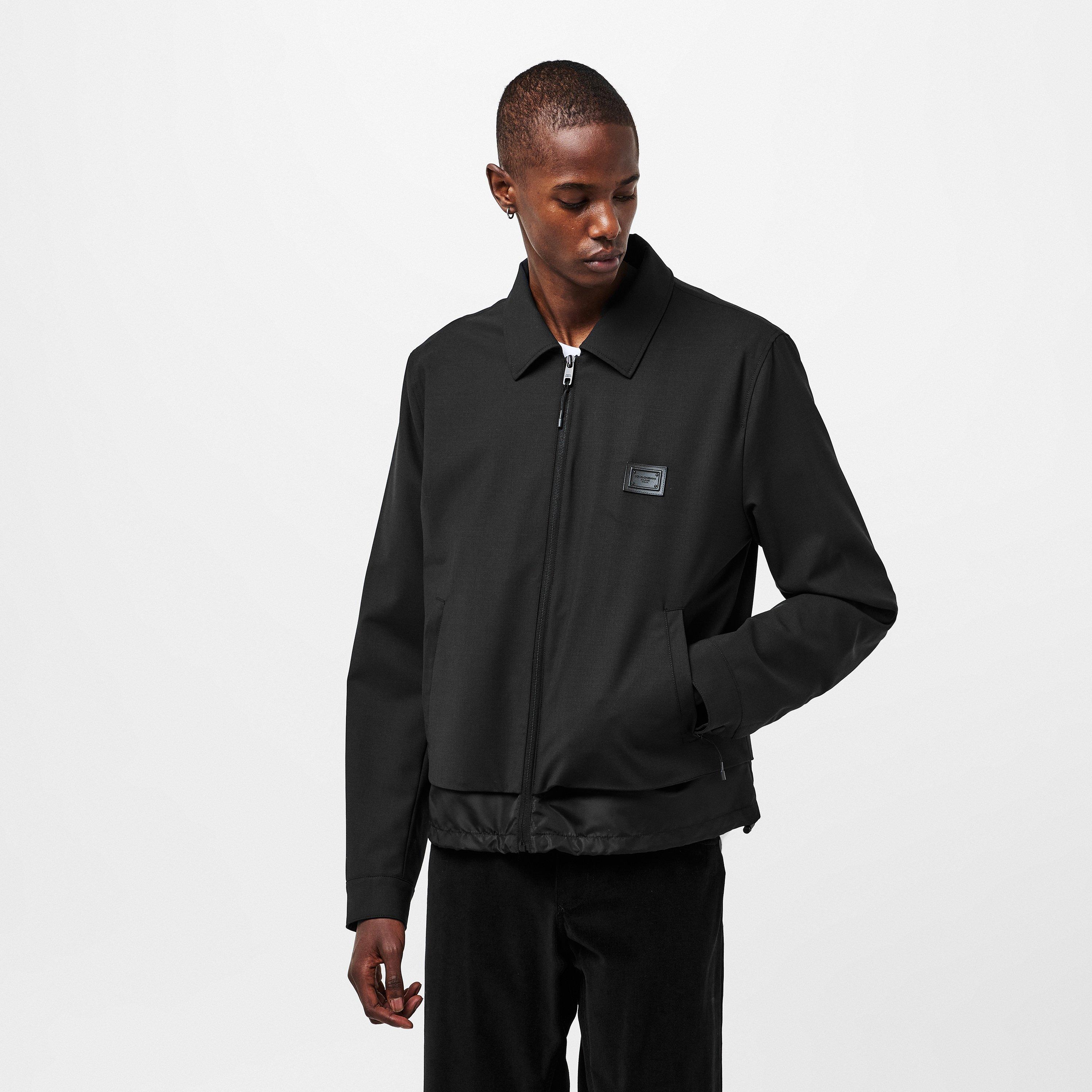 N0000 Nero - Dolce and Gabbana - Men's Ribbed Cuffs Harrington Jacket - 3