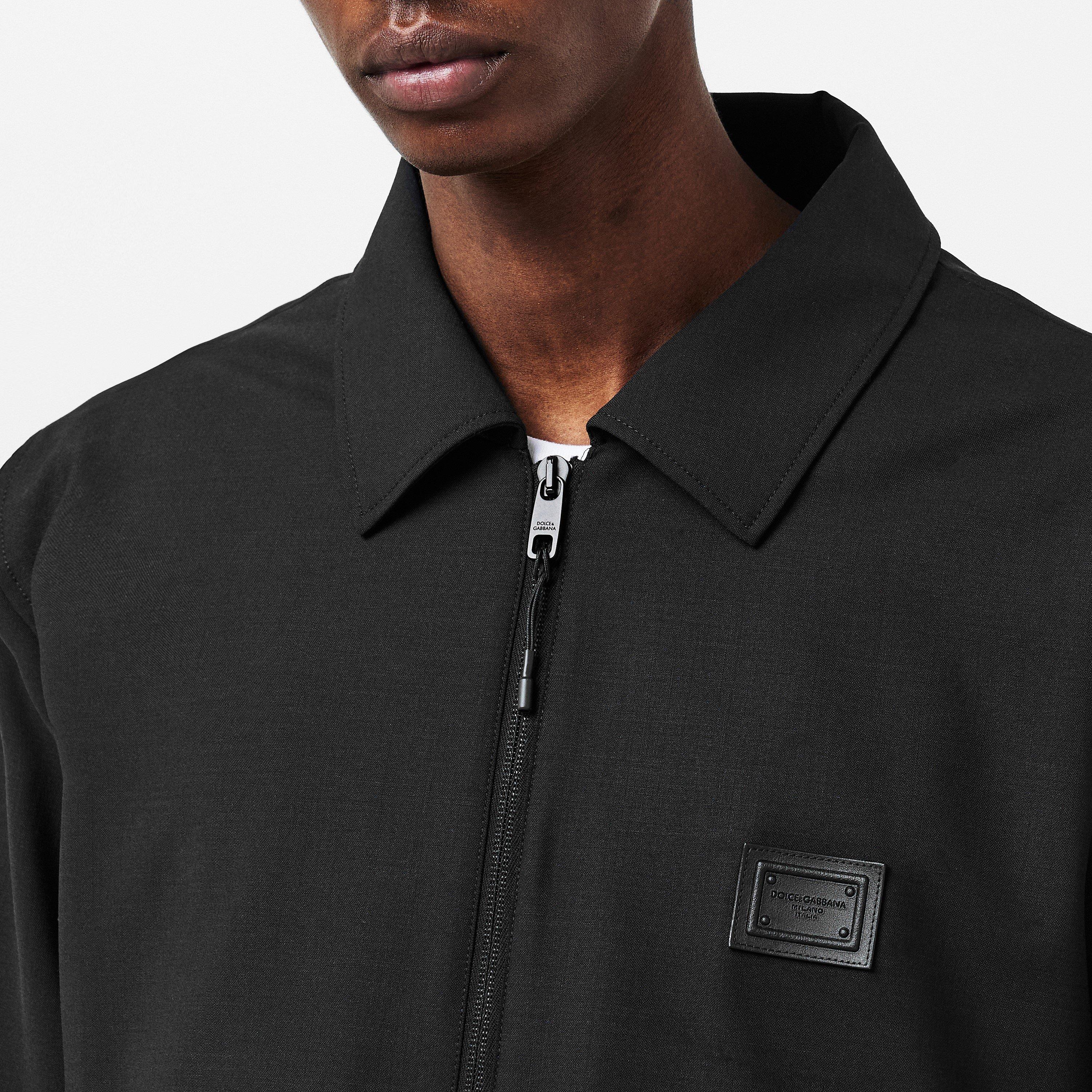 N0000 Nero - Dolce and Gabbana - Men's Ribbed Cuffs Harrington Jacket - 5