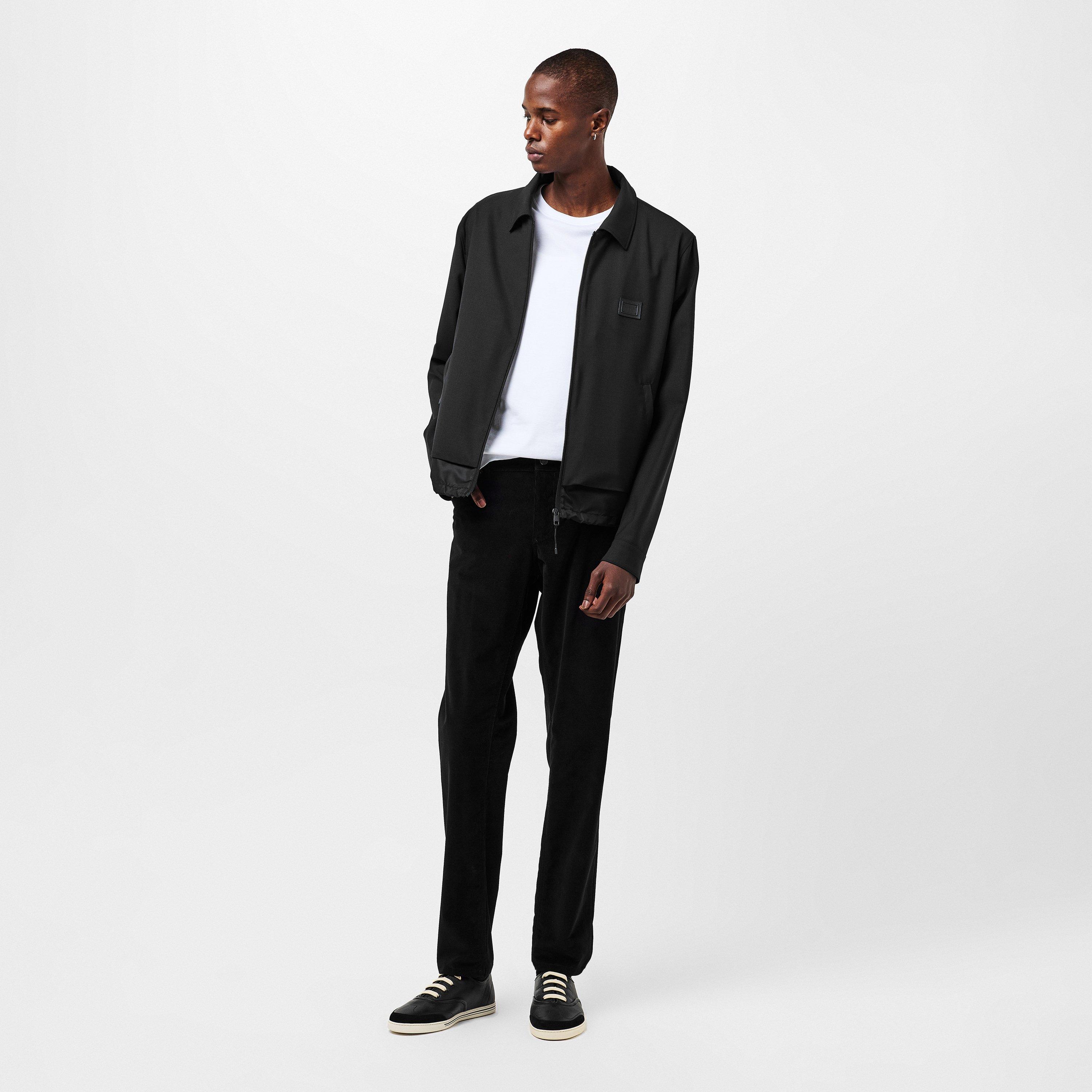 N0000 Nero - Dolce and Gabbana - Men's Ribbed Cuffs Harrington Jacket - 6