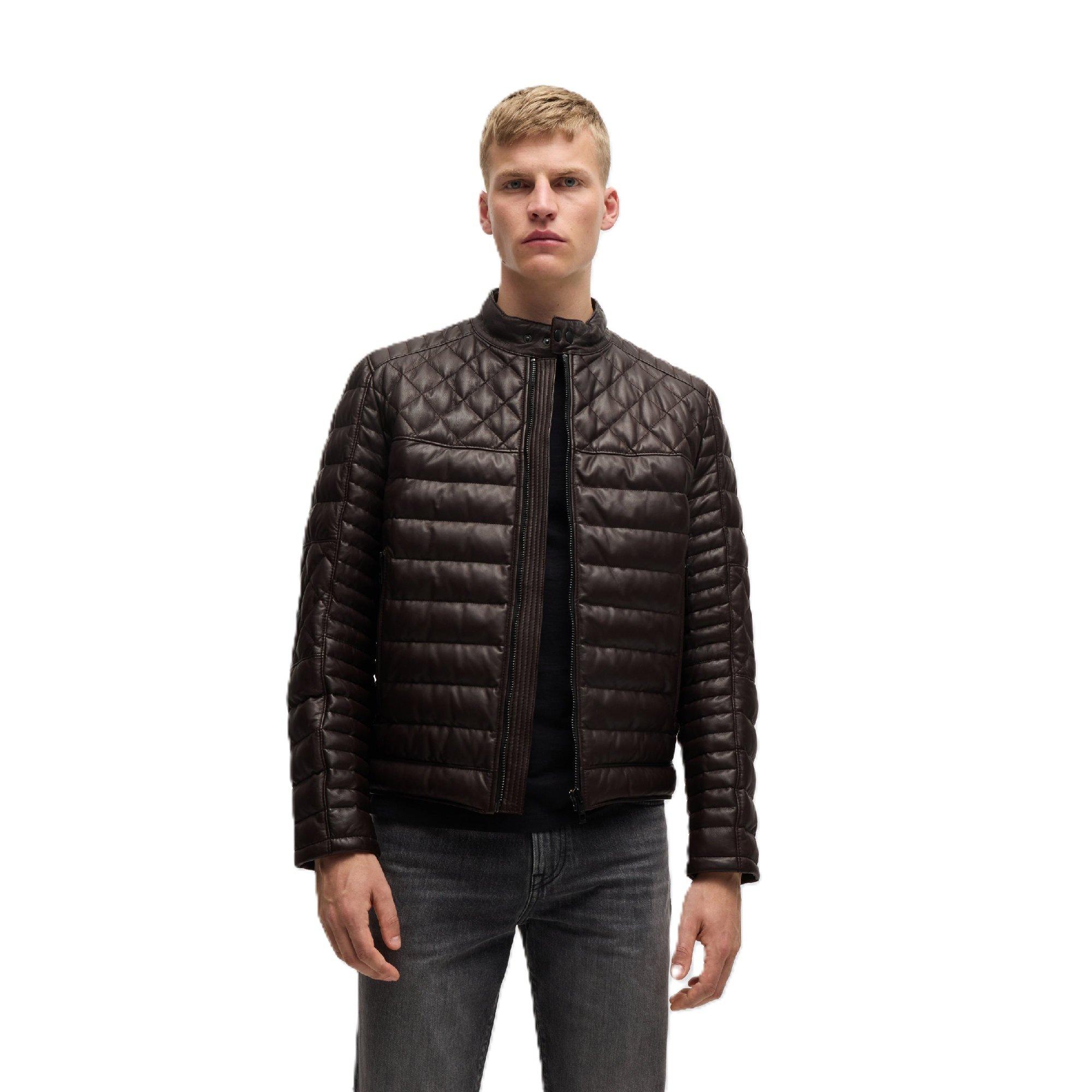 Dark Brown - Boss - Men's Jonn In Leather Jacket - 2