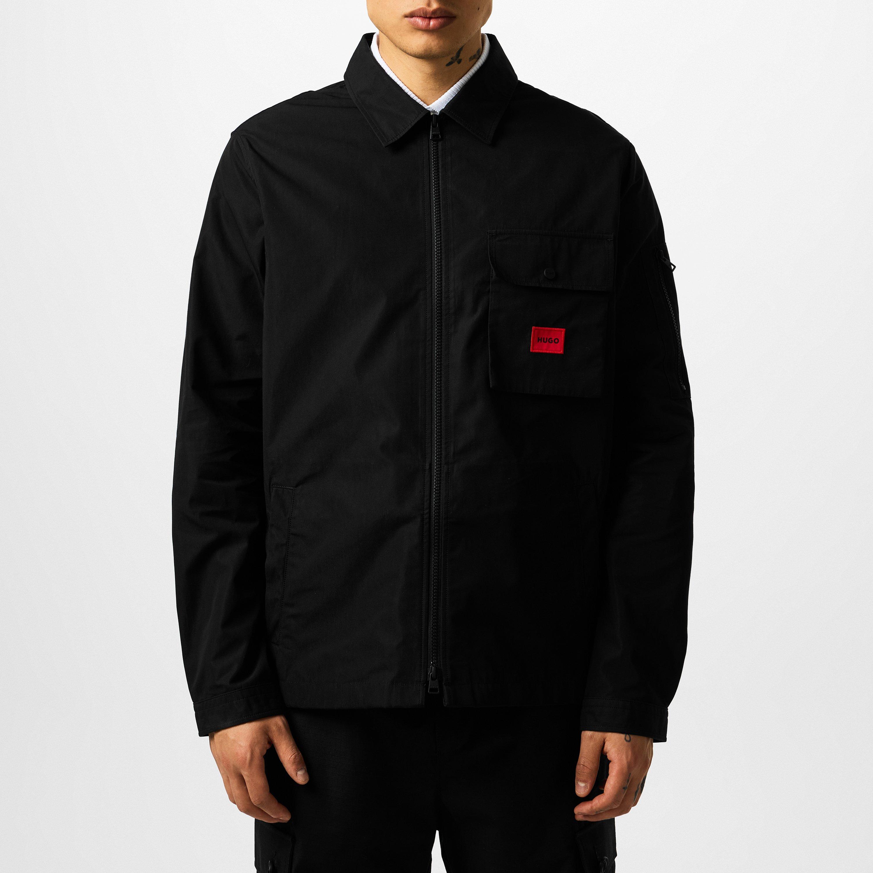 Black 001 - Hugo - Men's Zip-Through Overshirt - 3