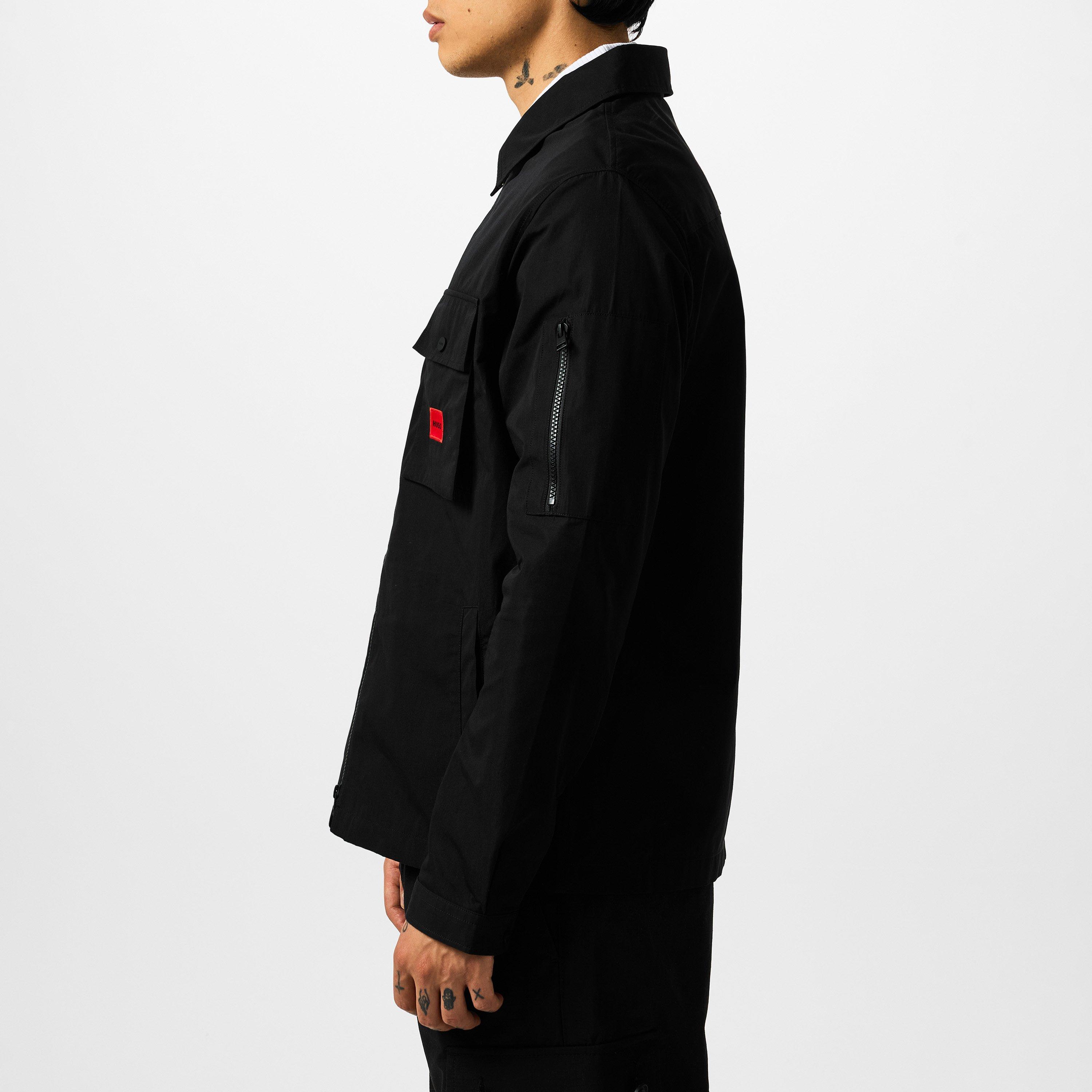 Black 001 - Hugo - Men's Zip-Through Overshirt - 5