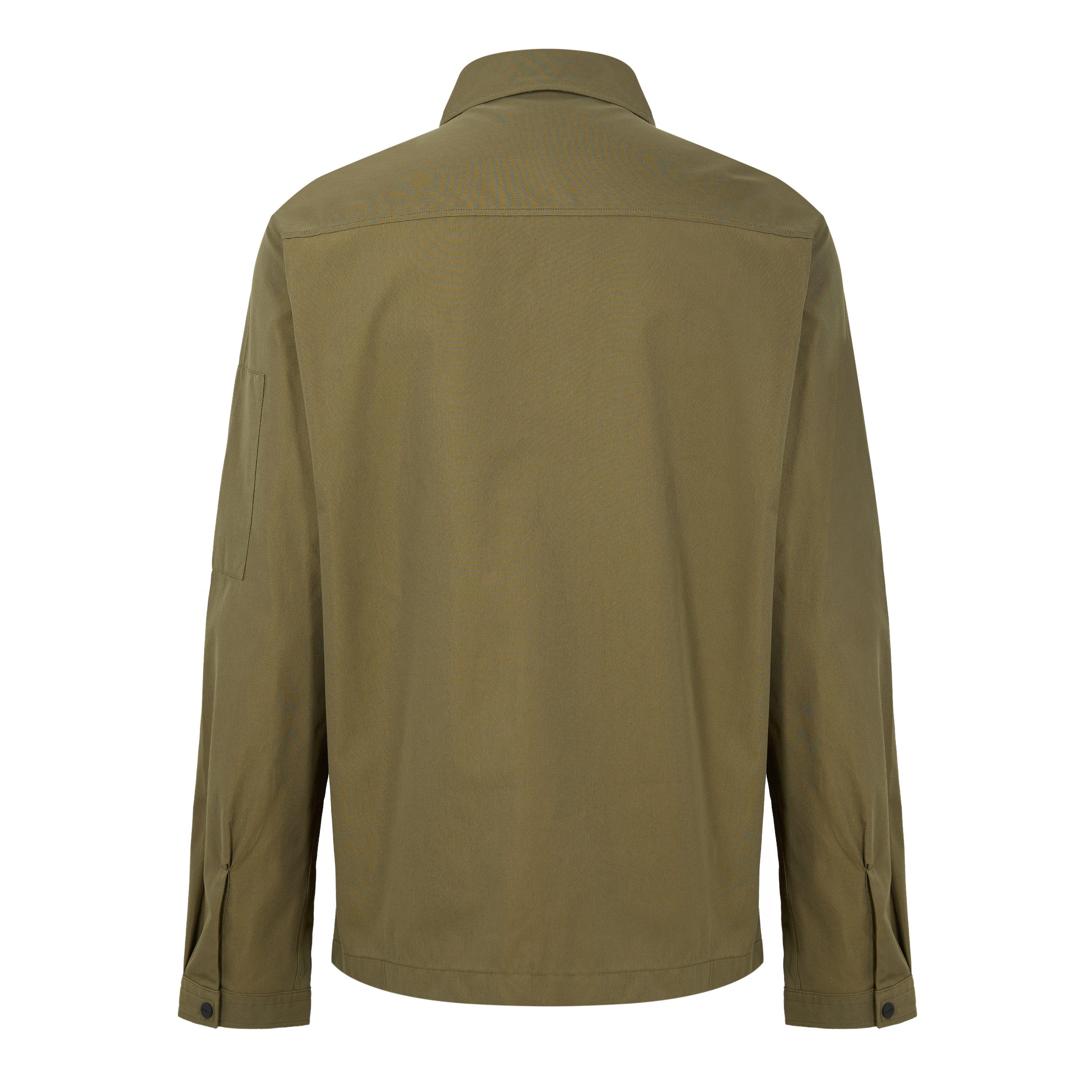 Green 313 - Hugo - Mens HUGO Emmond Cotton Long Sleeve Zip Overshirt - Contemporary Design with Logo Detail - 2