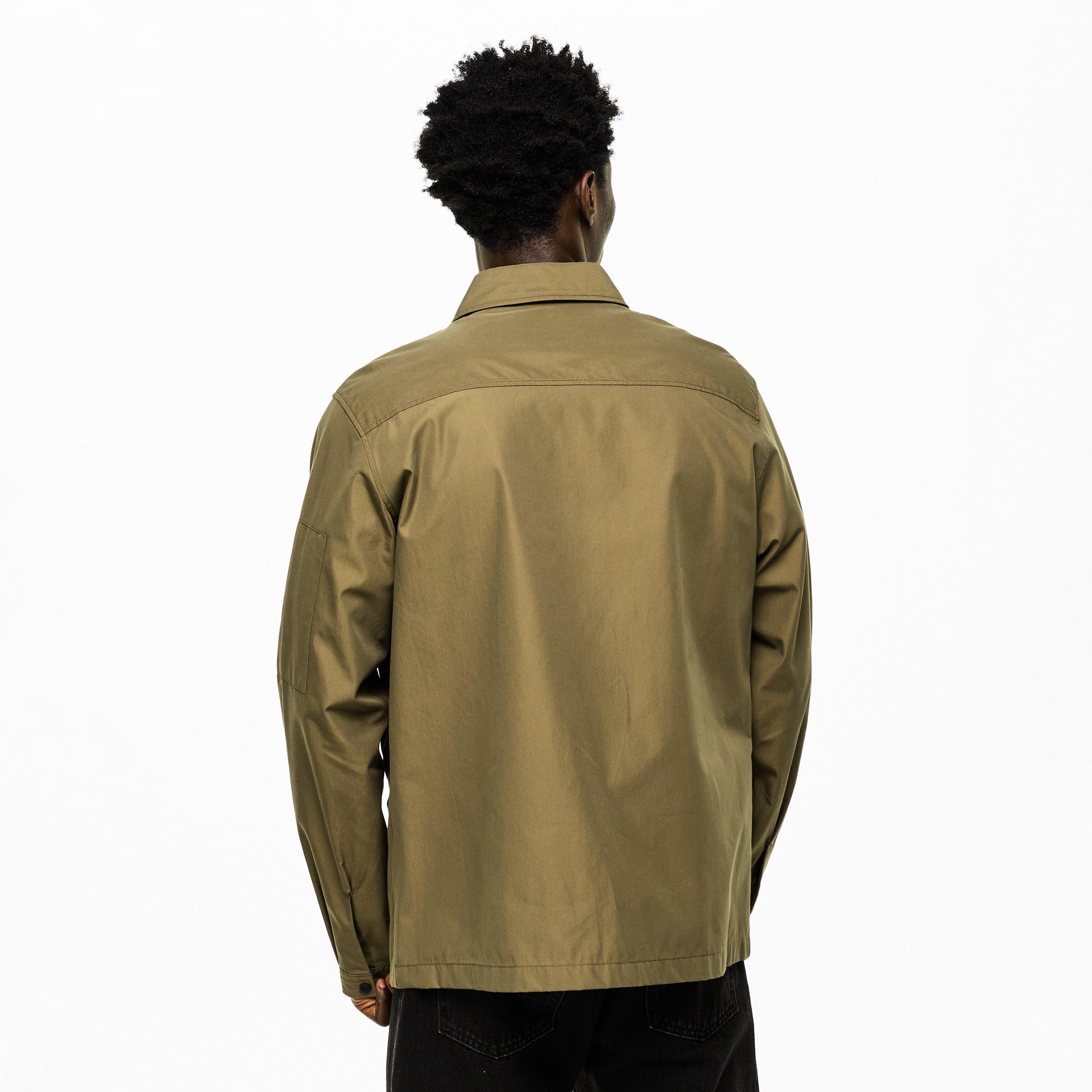Green 313 - Hugo - Mens HUGO Emmond Cotton Long Sleeve Zip Overshirt - Contemporary Design with Logo Detail - 4