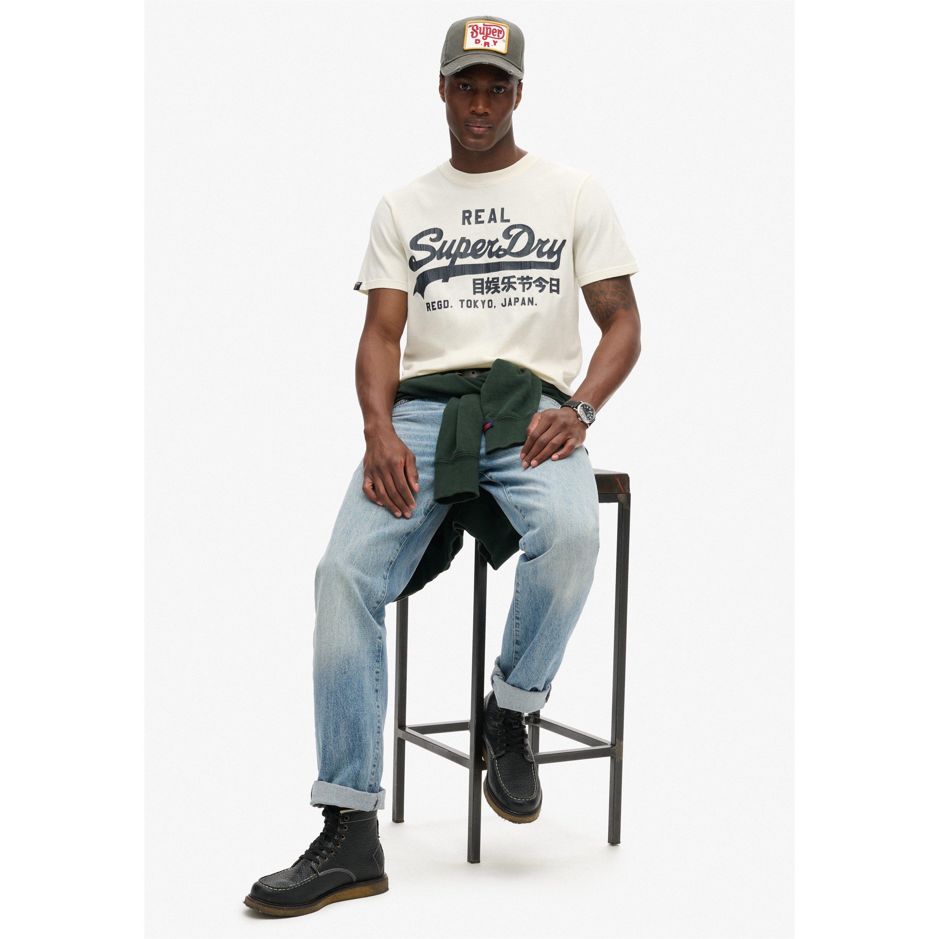 Ecru - Superdry - Vintage Logo T Shirt - 4