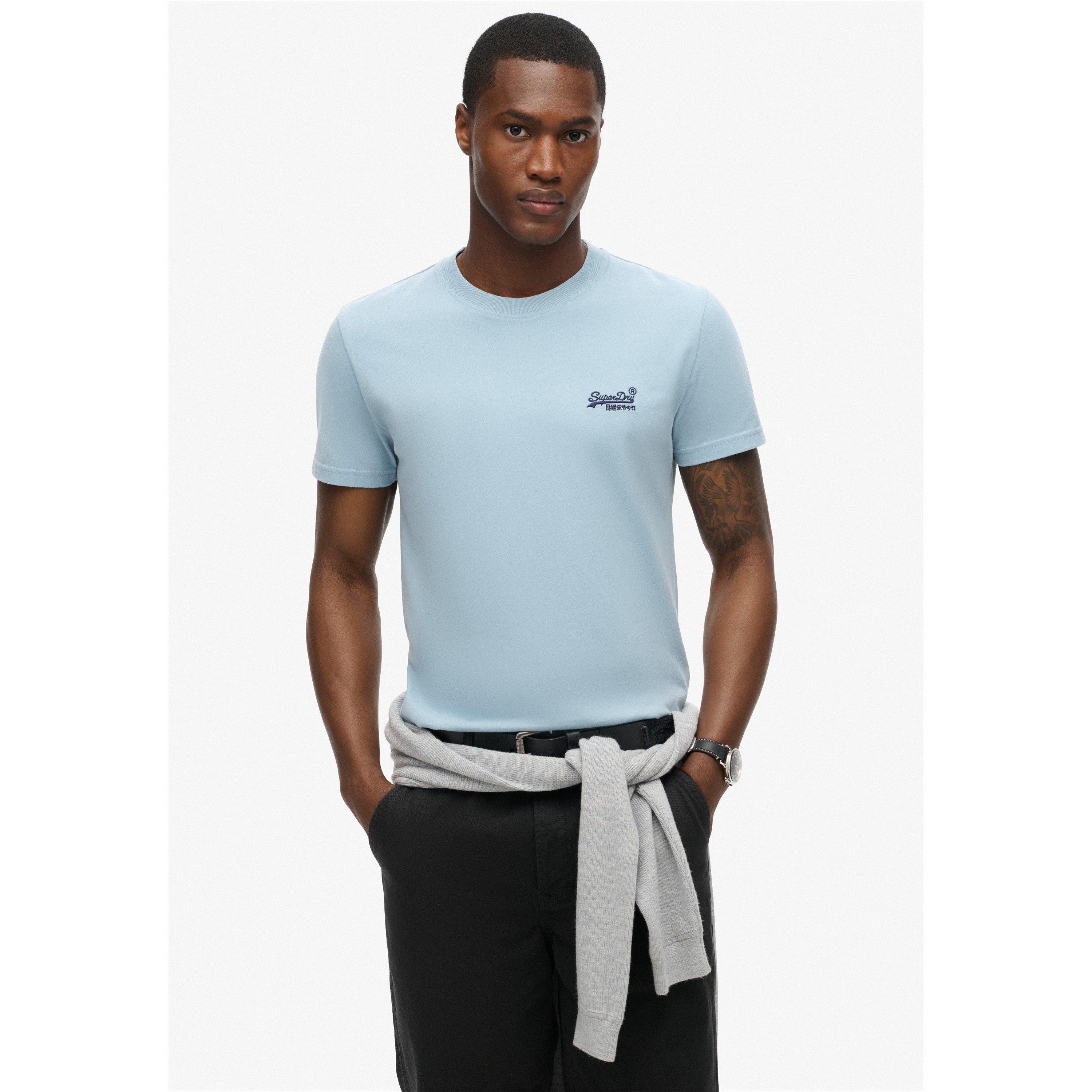 Superdry Men's Small Chest Logo T Shirt - China Blue - X Large