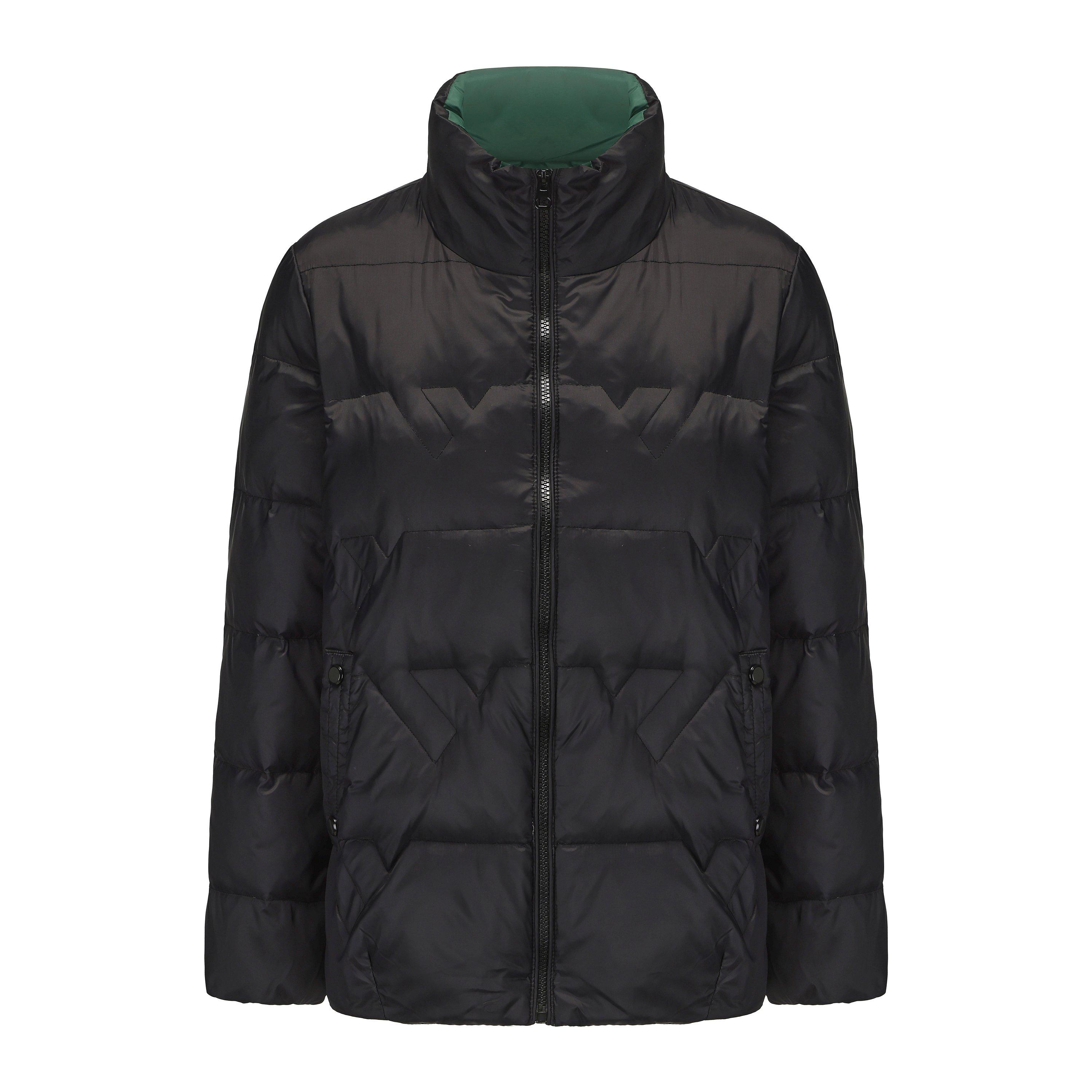 Black - Firetrap - Women's Short Duck Down Funnel Neck Long Sleeve Down Jacket - 1