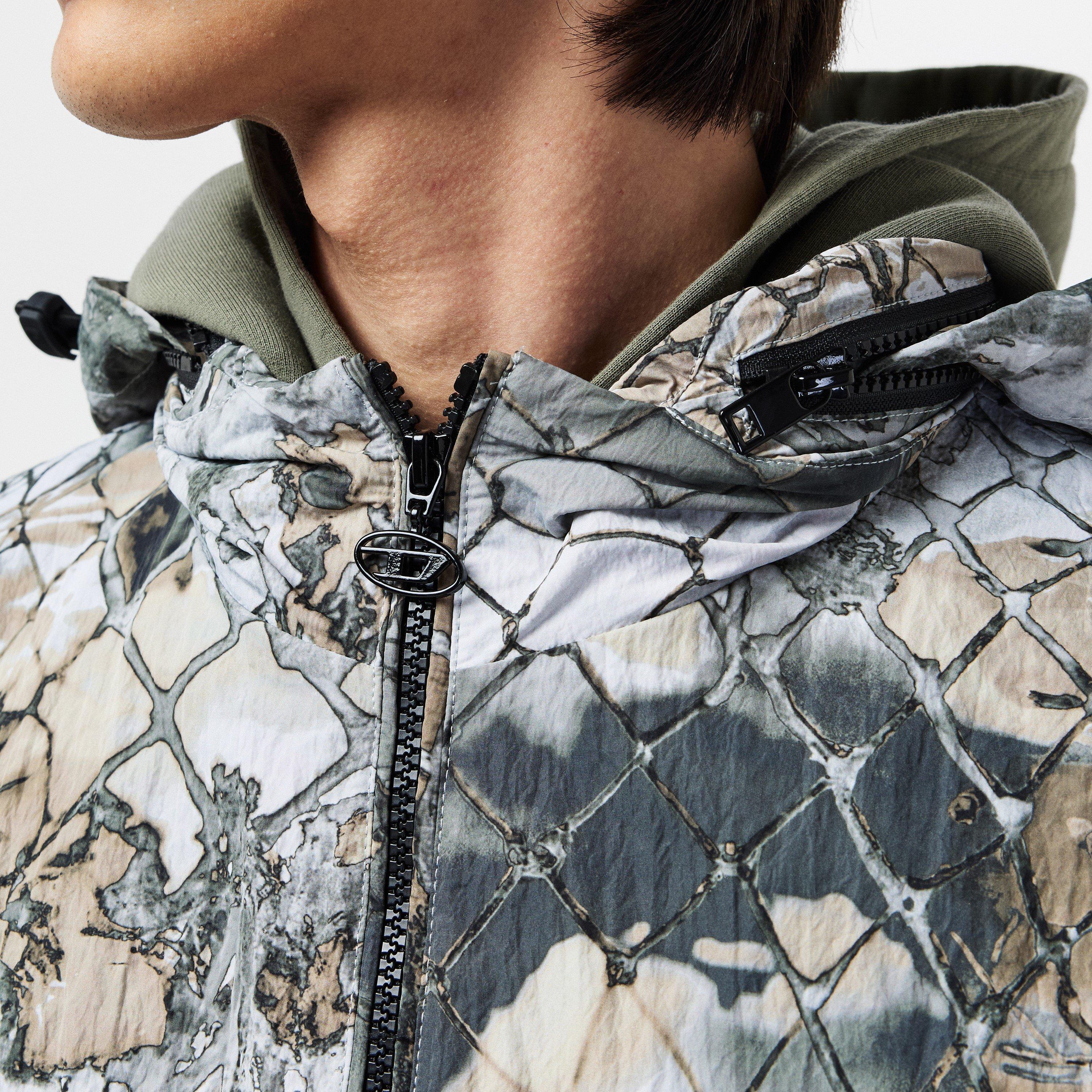 ジャケット・アウター DIESEL J-DORSETT JACKET size 48 Men's Windbreaker with abstract print | Grey | Diesel