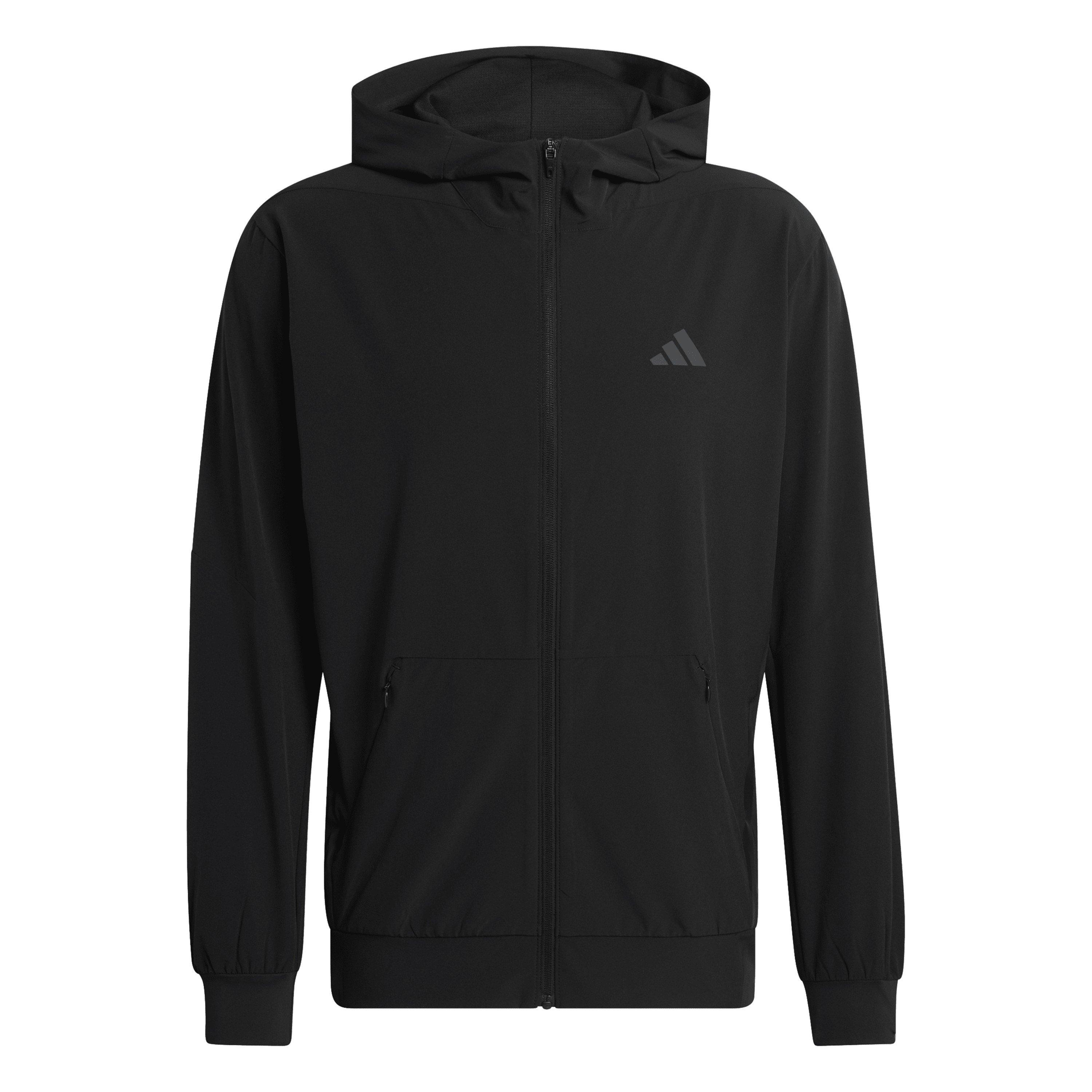 Black - adidas - D4T Workout Full Zip Hoodie - 1