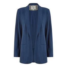 Yumi Yumi Navy Linen Relaxed Blazer