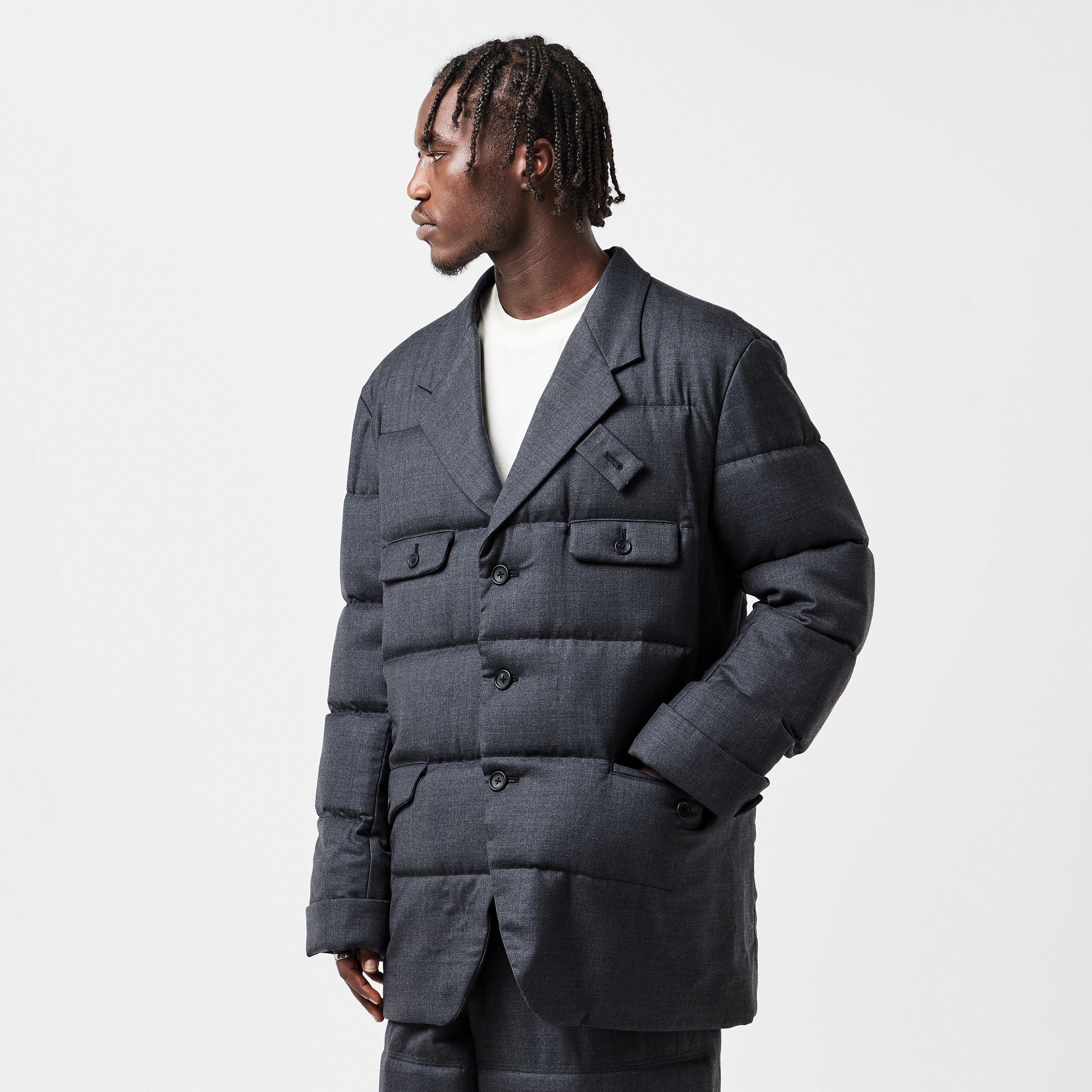 Black - Yohji Yamamoto - Men's Button Padded Quilted Jacket - 3
