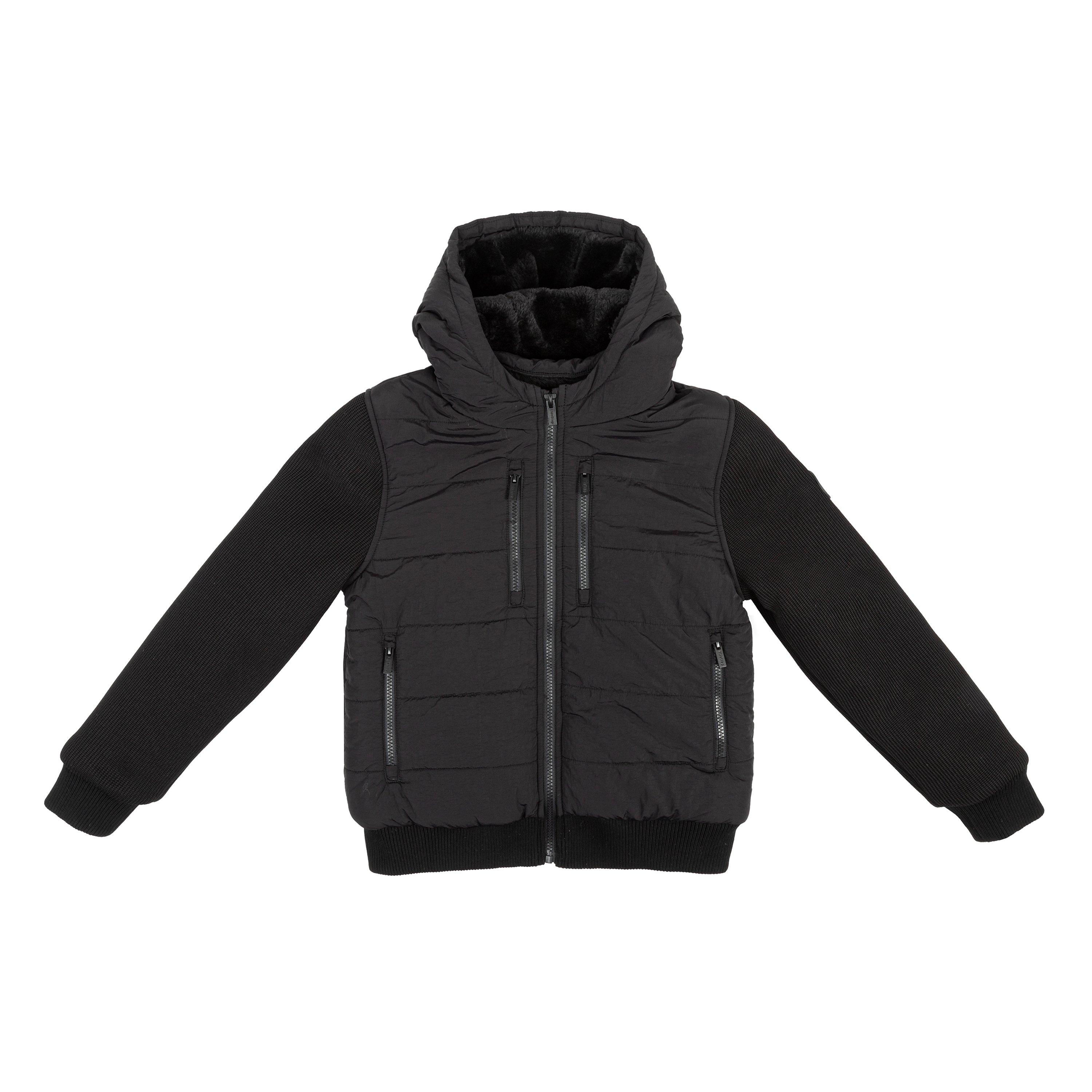 Black - Firetrap - Kids' Sartorial Hooded Long Sleeve Quilted Jacket - 1