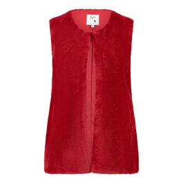 Yumi Yumi Red Faux Fur Gilet